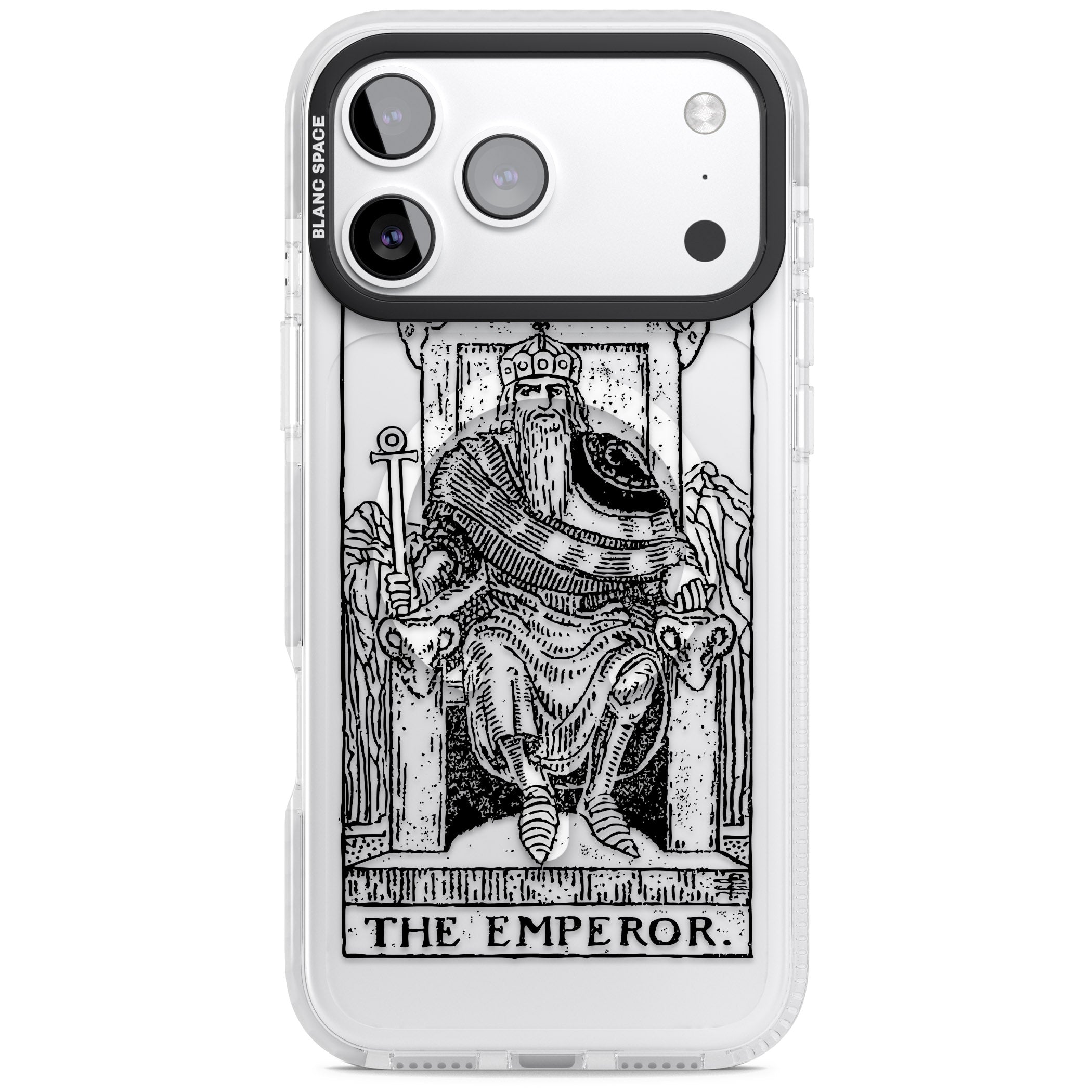 Personalised The Emperor Tarot iPhone 17 Pro Impact Pro Clear Phone Case