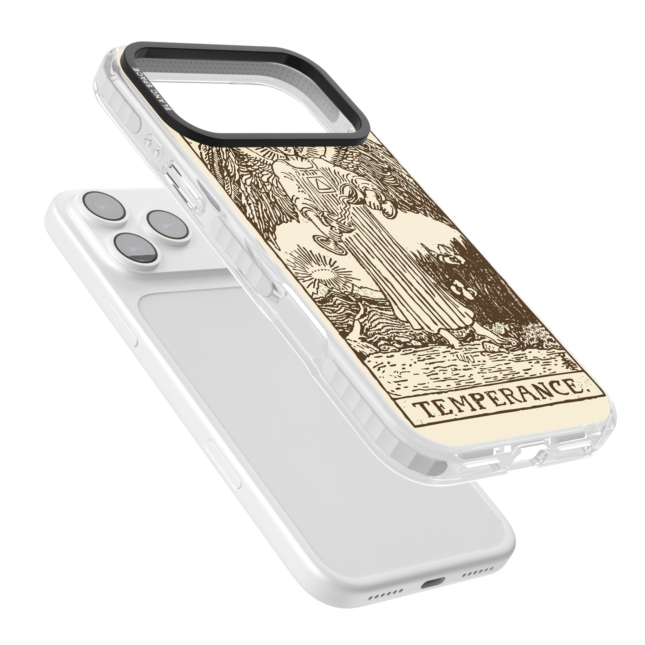 Personalised Temperance Tarot Card (Cream) iPhone 17 Pro Impact Pro Clear Phone Case Colours