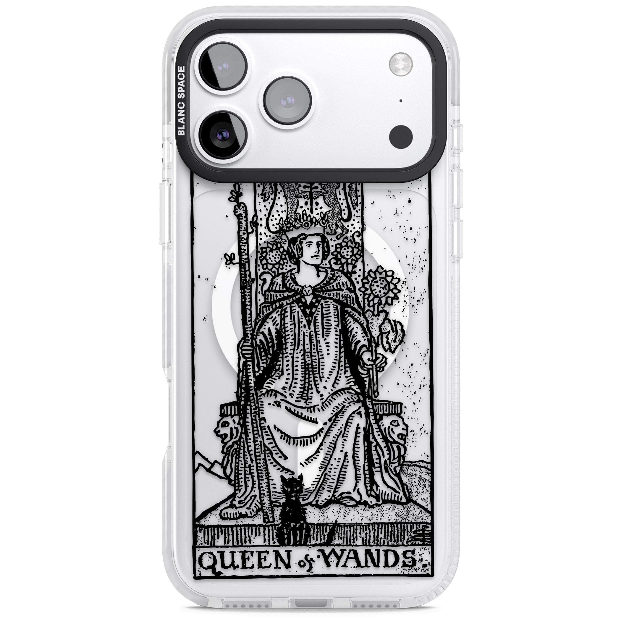 Personalised Queen Of Wands Tarot Card (Clear) iPhone 17 Pro Impact Pro Clear Phone Case