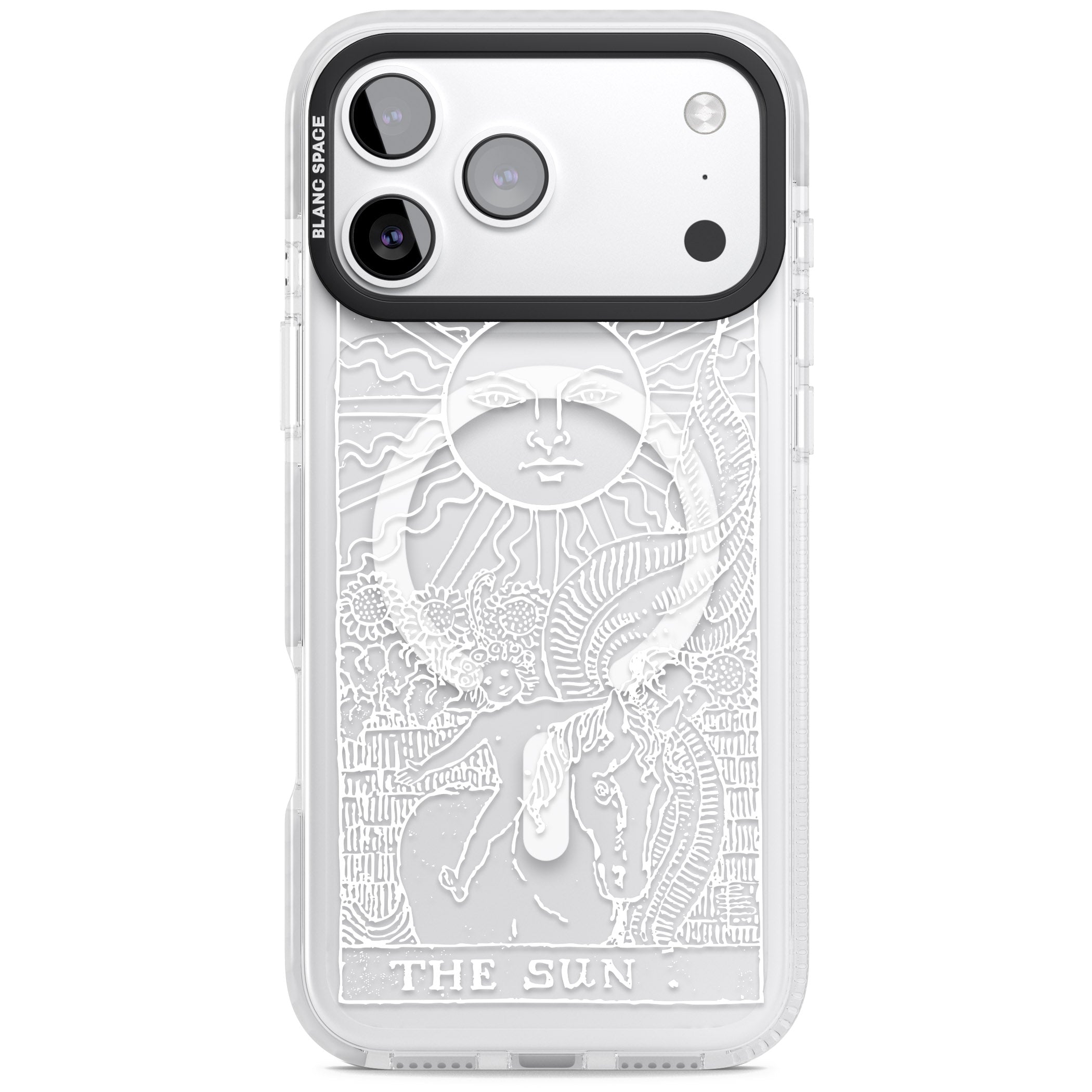 Personalised The Sun Tarot Card (White) iPhone 17 Pro Impact Pro Clear Phone Case