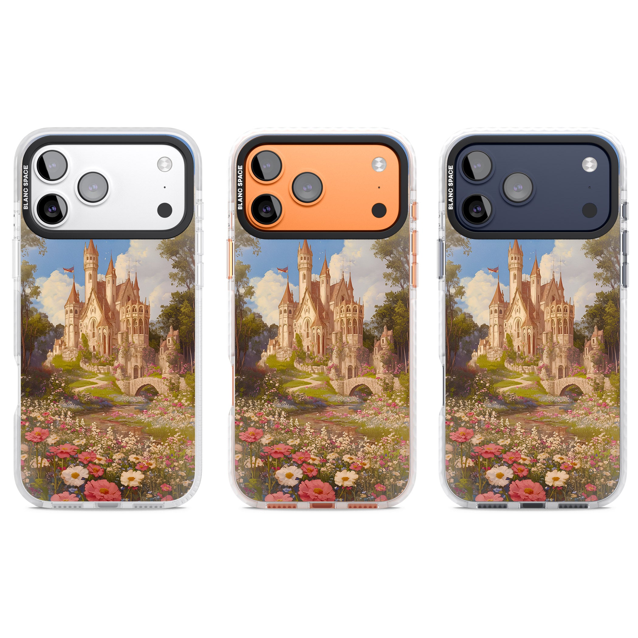 Castle Flower Fields iPhone 17 Pro Impact Pro Clear Phone Case APT Impact Protection