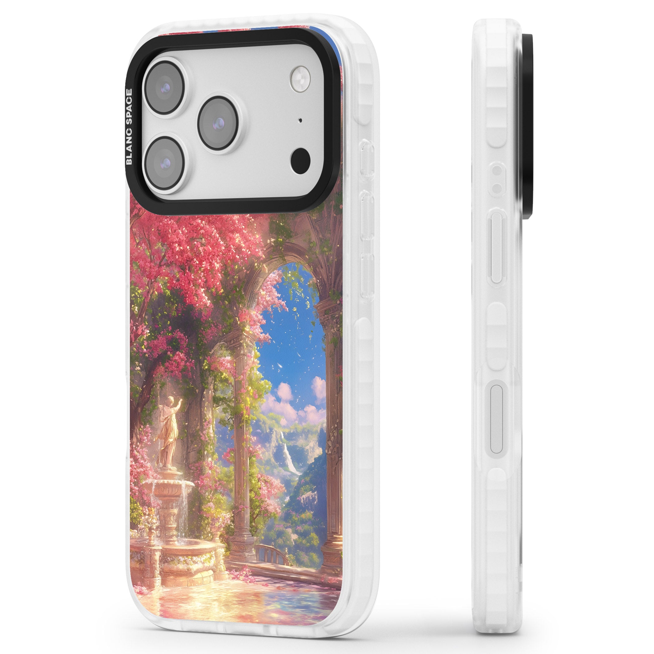 Castle Blossom iPhone 17 Pro Impact Pro Clear Phone Case Side Profile