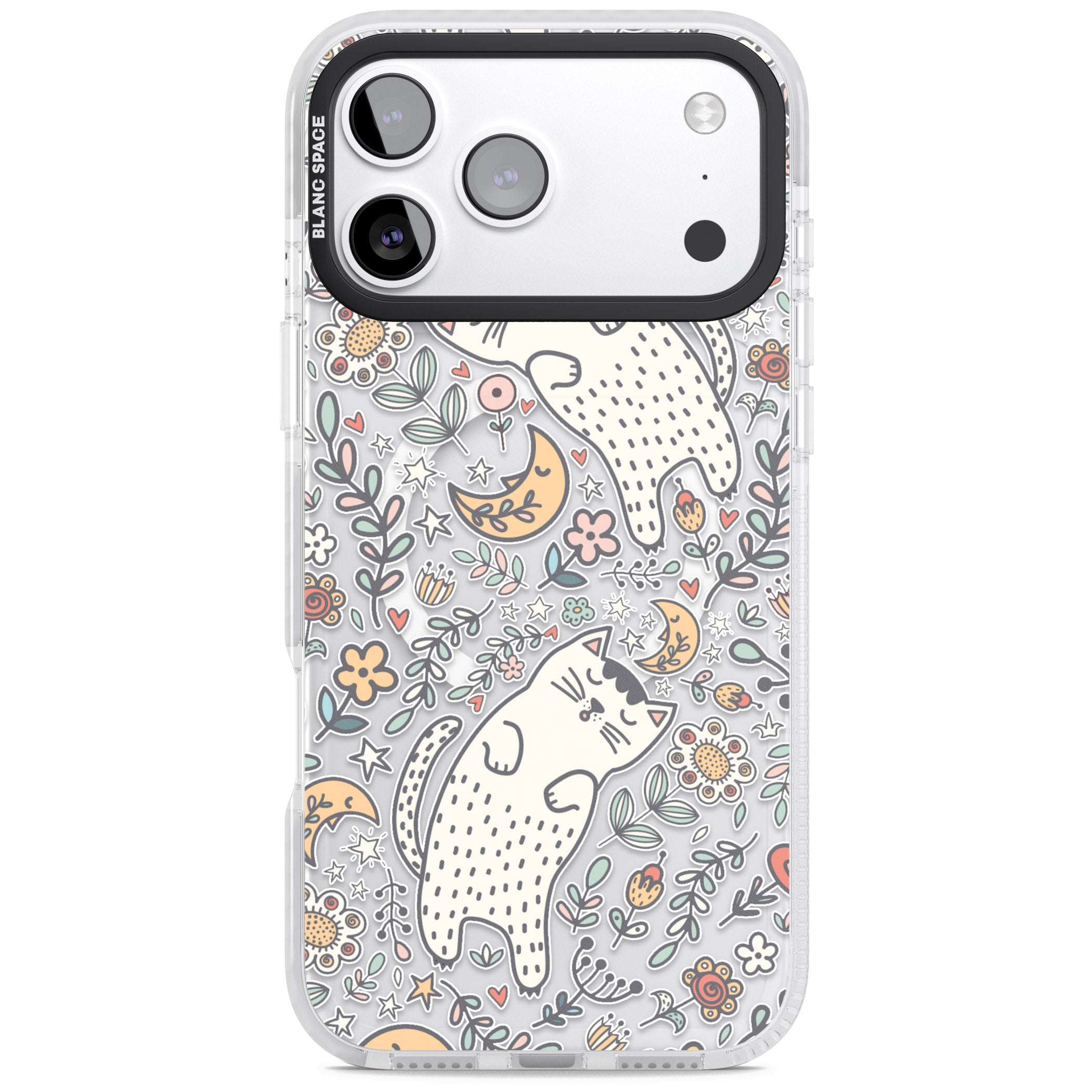 Sleeping Cat Pattern iPhone 17 Pro Impact Pro Clear Phone Case