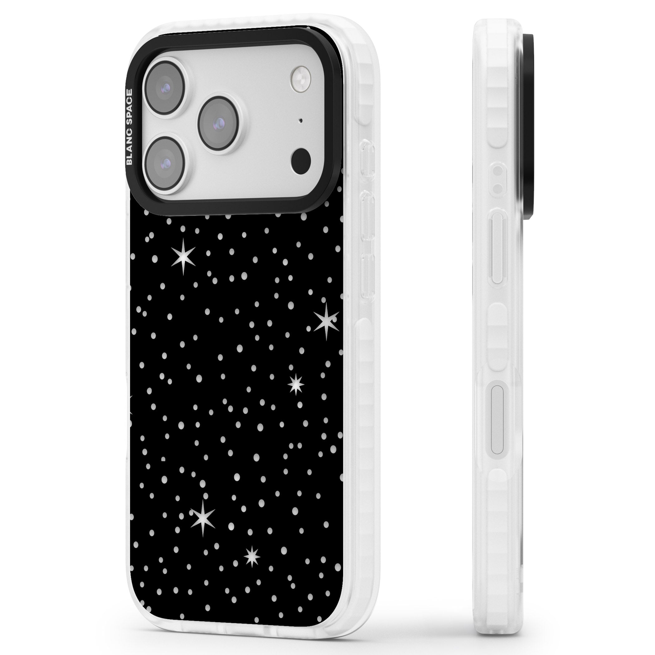 Celestial Cut Out Stars iPhone 17 Pro Impact Pro Clear Phone Case Side Profile