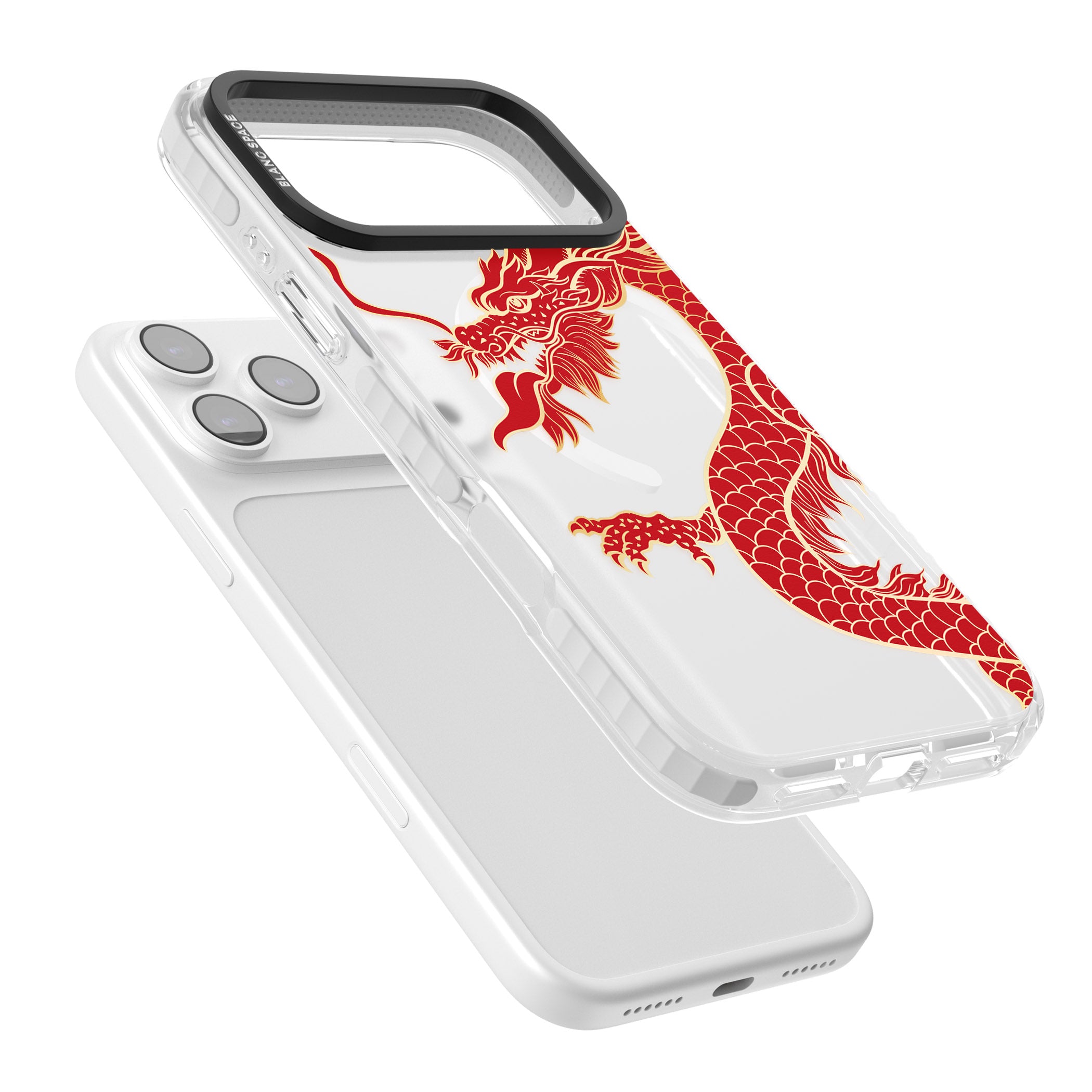 Large Red Dragon iPhone 17 Pro Impact Pro Clear Phone Case Colours