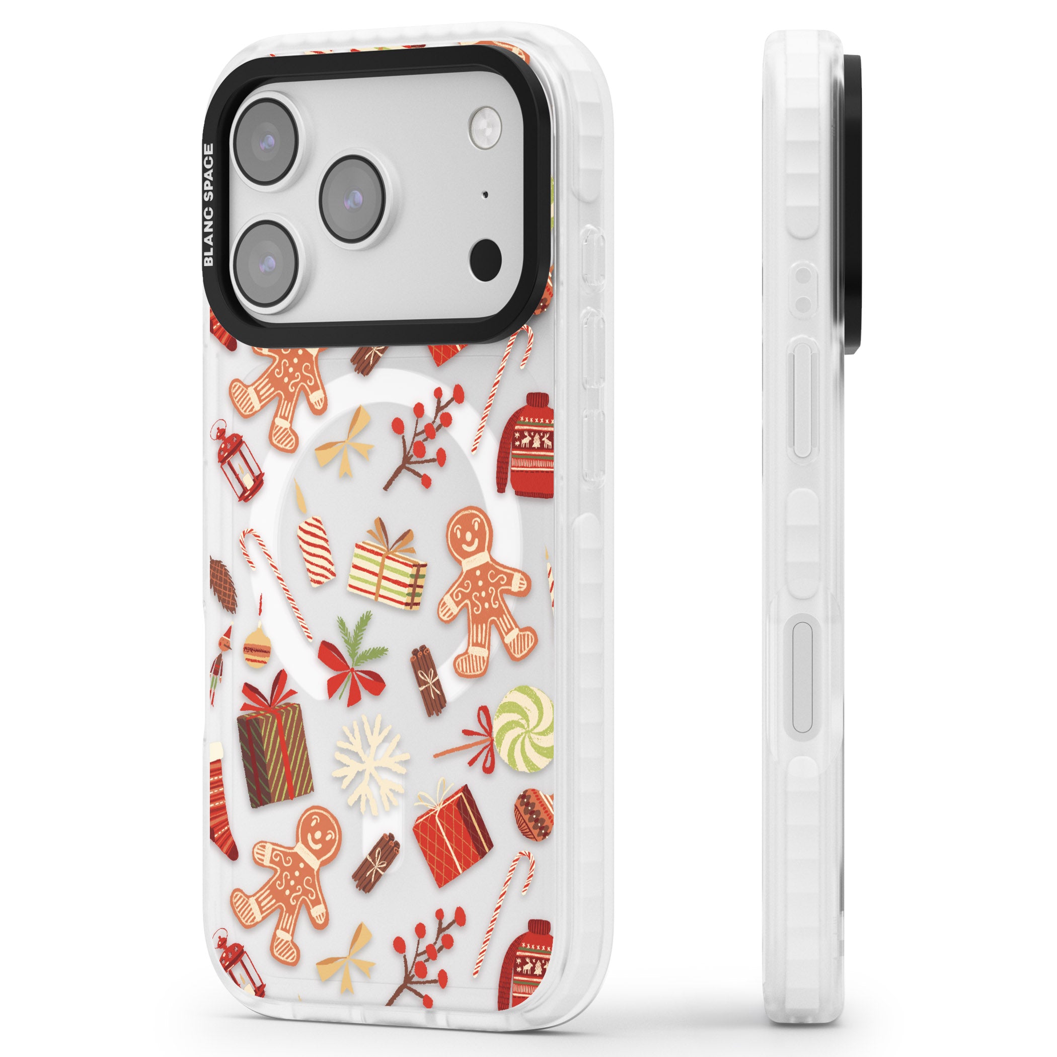 Christmas Assortments iPhone 17 Pro Impact Pro Clear Phone Case Side Profile