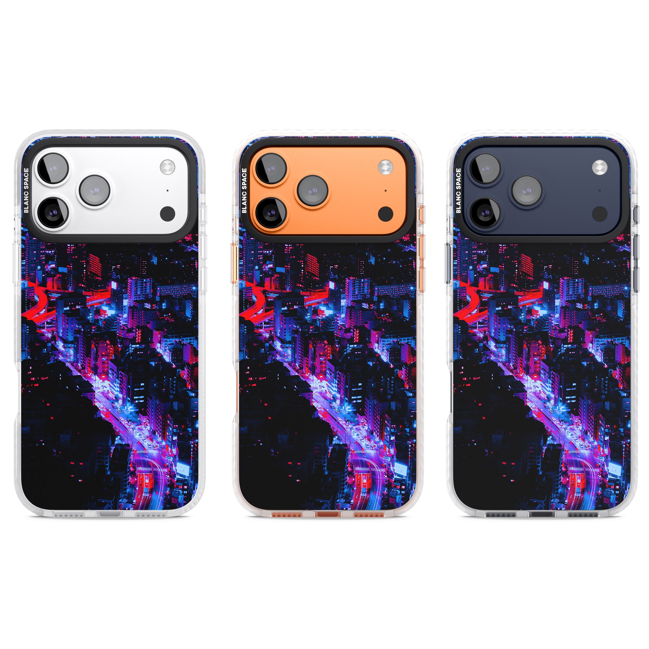 Neon Cityscape iPhone 17 Pro Impact Pro Clear Phone Case APT Impact Protection