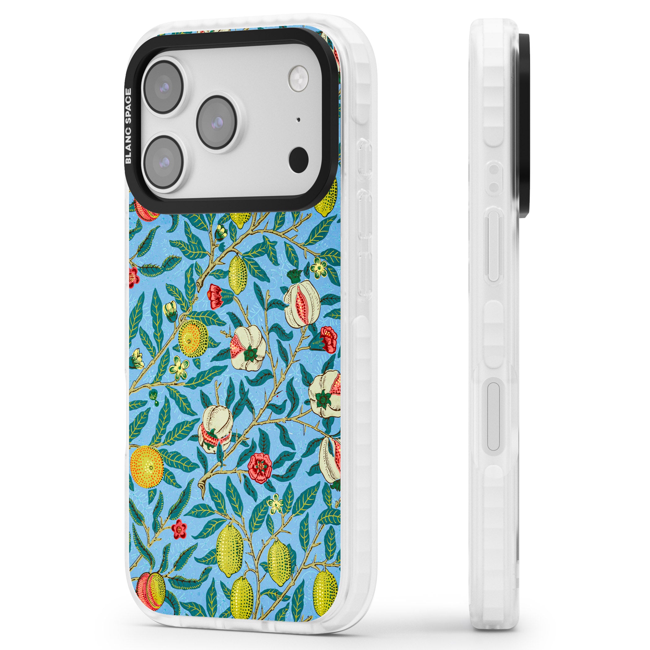 Vintage Fruits iPhone 17 Pro Impact Pro Clear Phone Case Side Profile