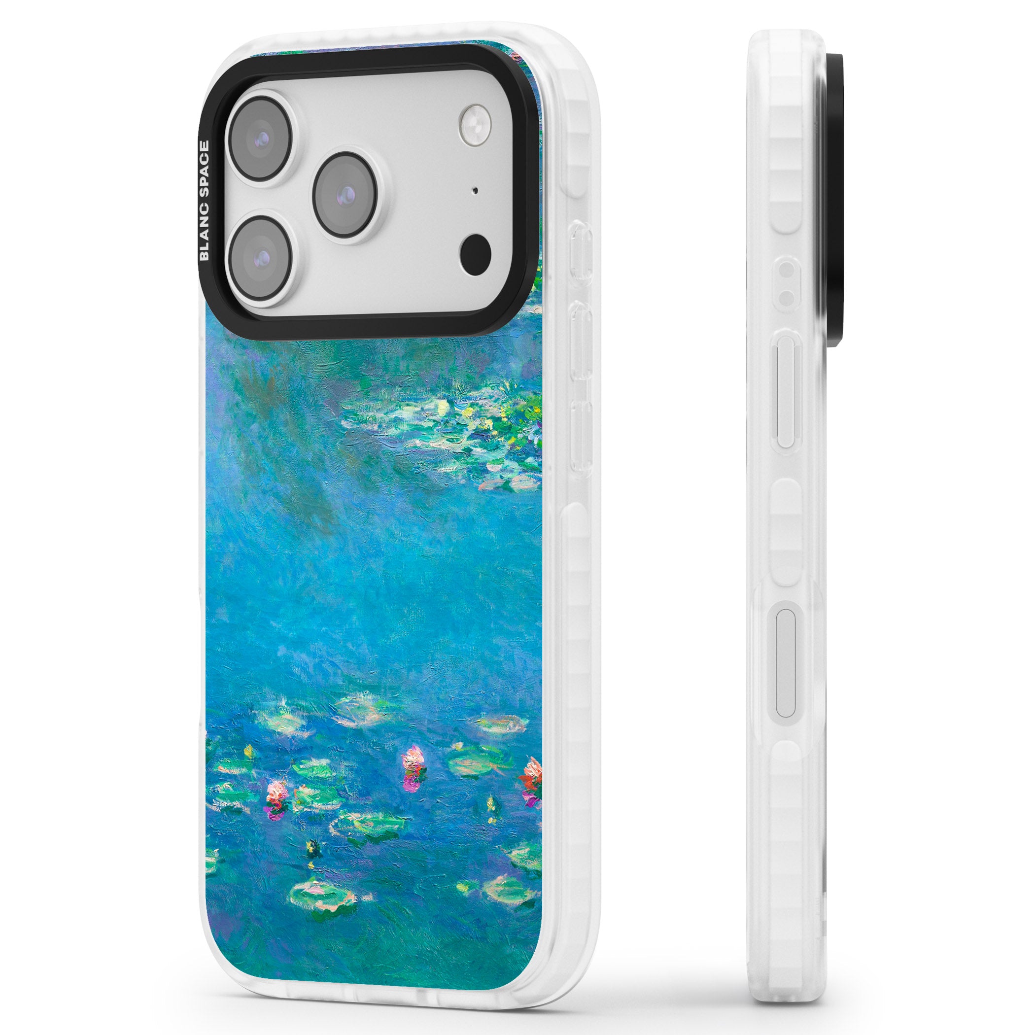 Water Lilies iPhone 17 Pro Impact Pro Clear Phone Case Side Profile