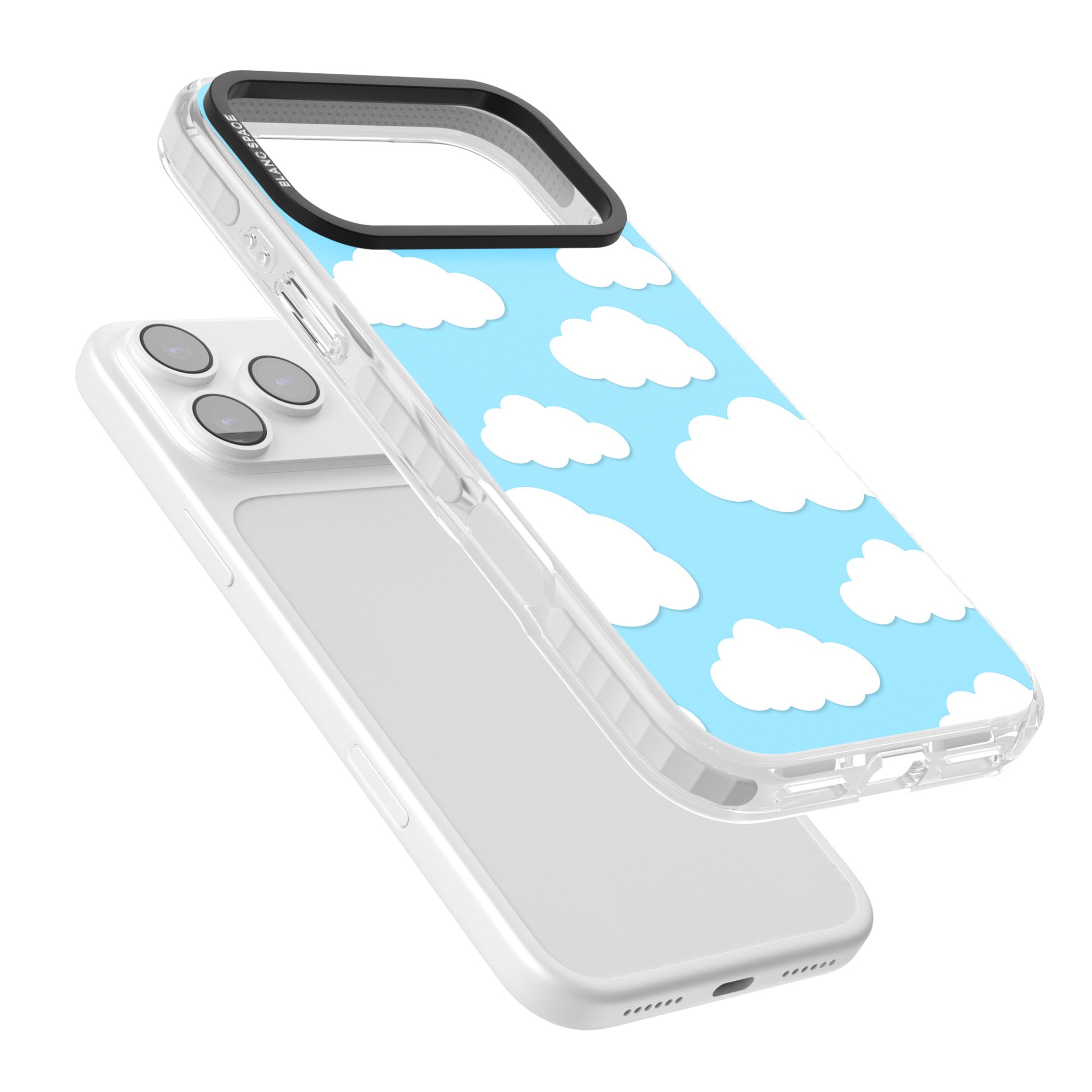 Blue Sky & Clouds Pattern iPhone 17 Pro Impact Pro Clear Phone Case Colours