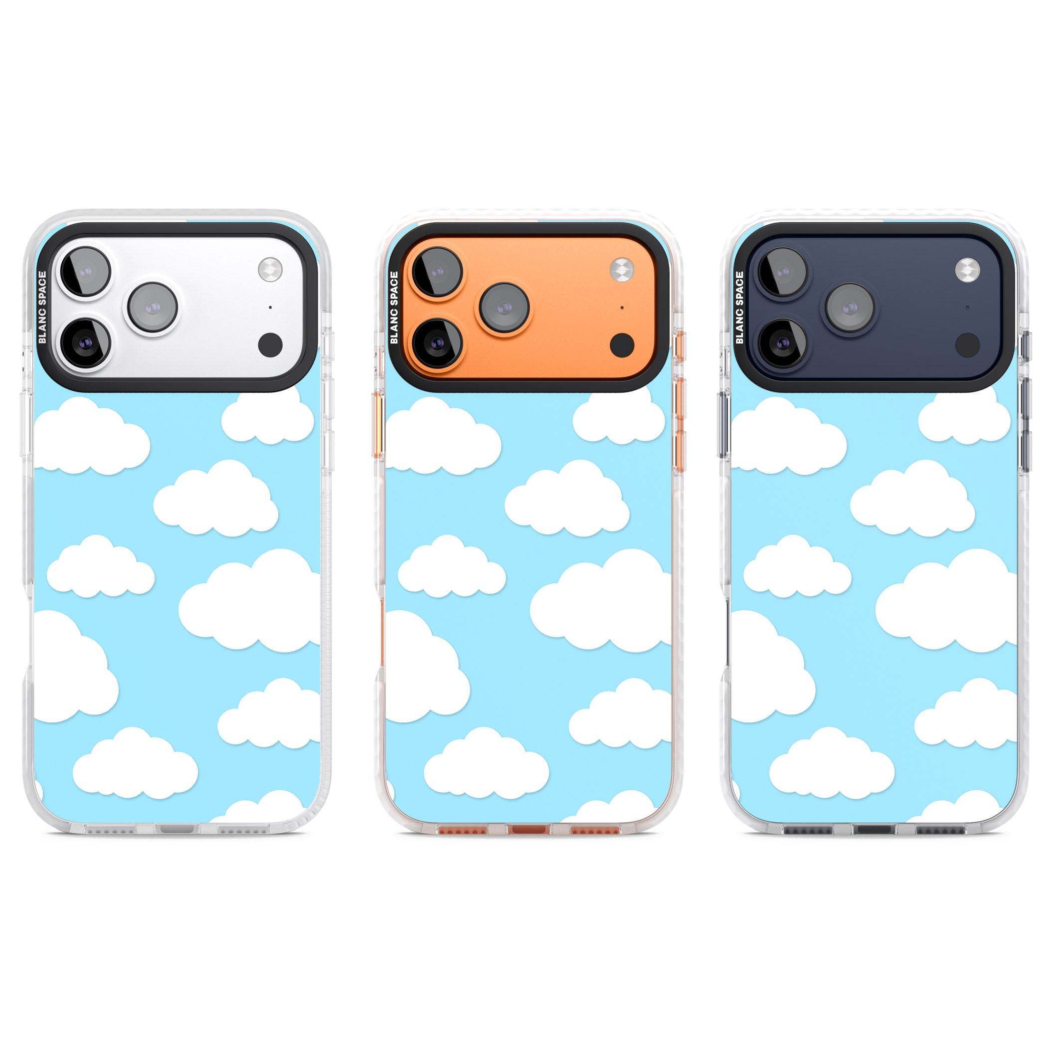 Blue Sky & Clouds Pattern iPhone 17 Pro Impact Pro Clear Phone Case APT Impact Protection