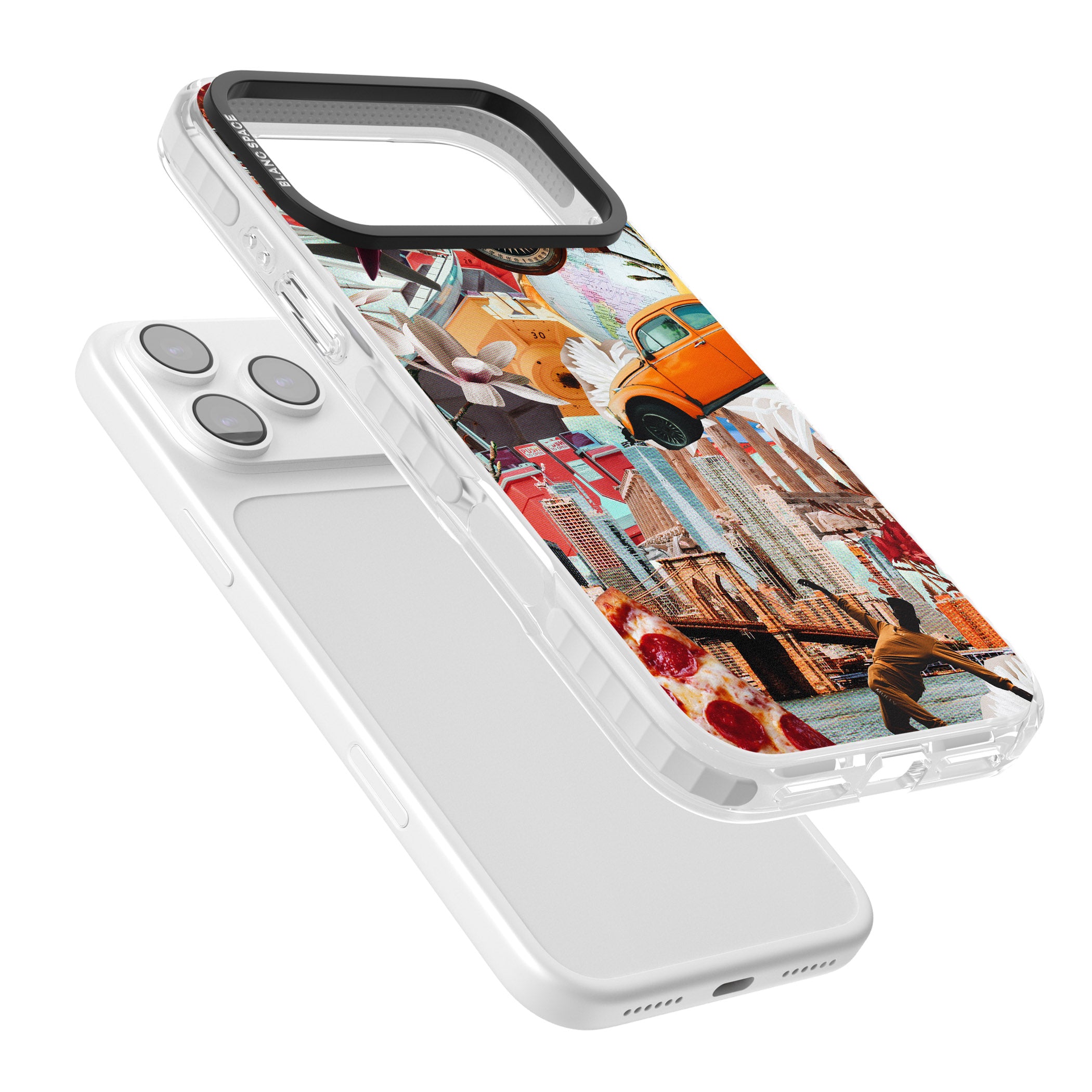 Bold New York Collage iPhone 17 Pro Impact Pro Clear Phone Case Colours