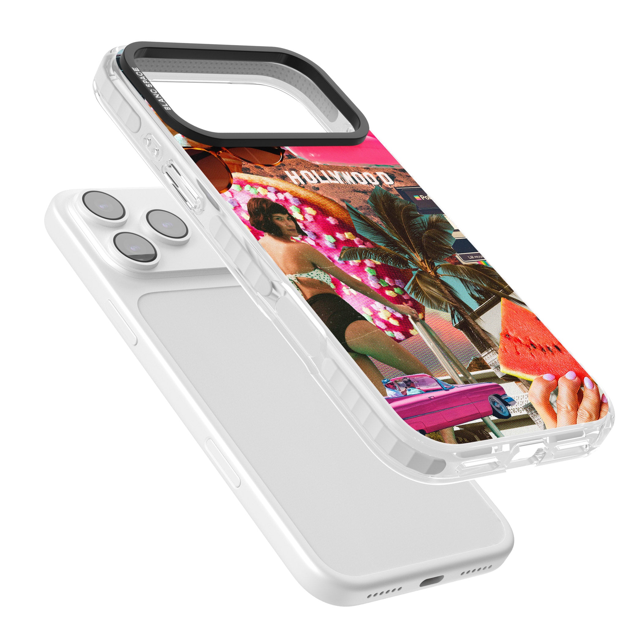 Hollywood Retro Collage iPhone 17 Pro Impact Pro Clear Phone Case Colours