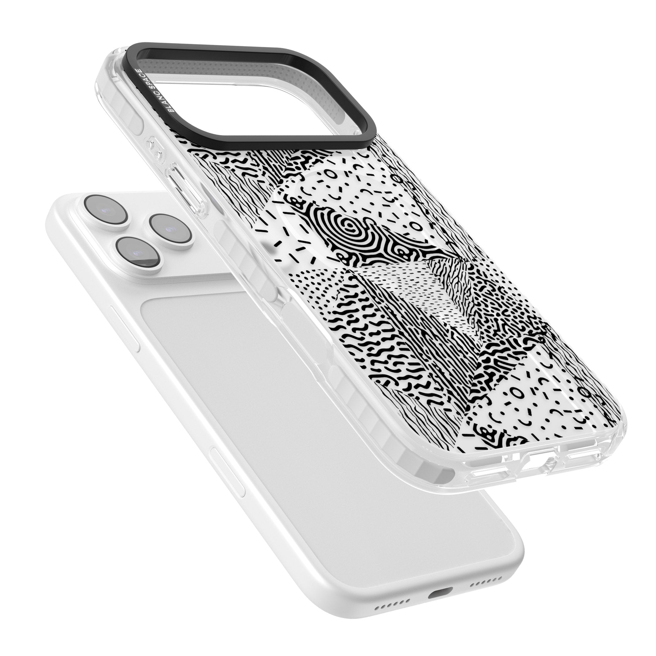 Monochrome Pattern iPhone 17 Pro Impact Pro Clear Phone Case Colours