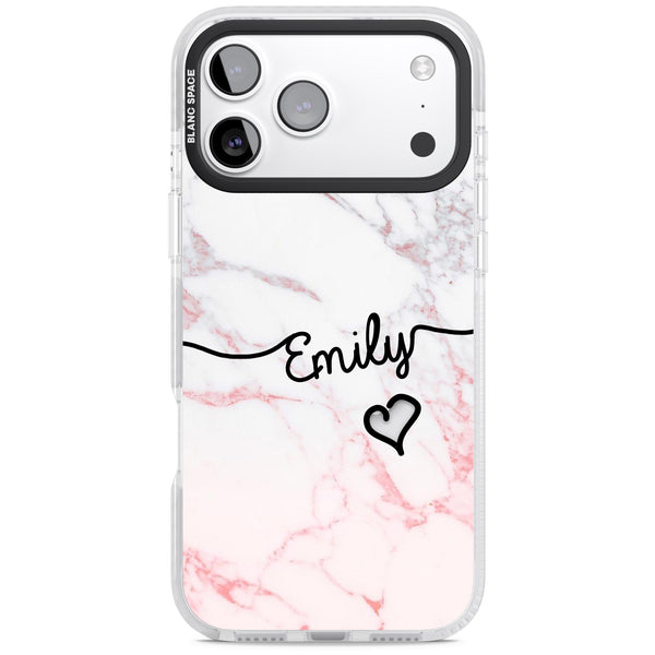 Personalised Pink Fade Marble Heart