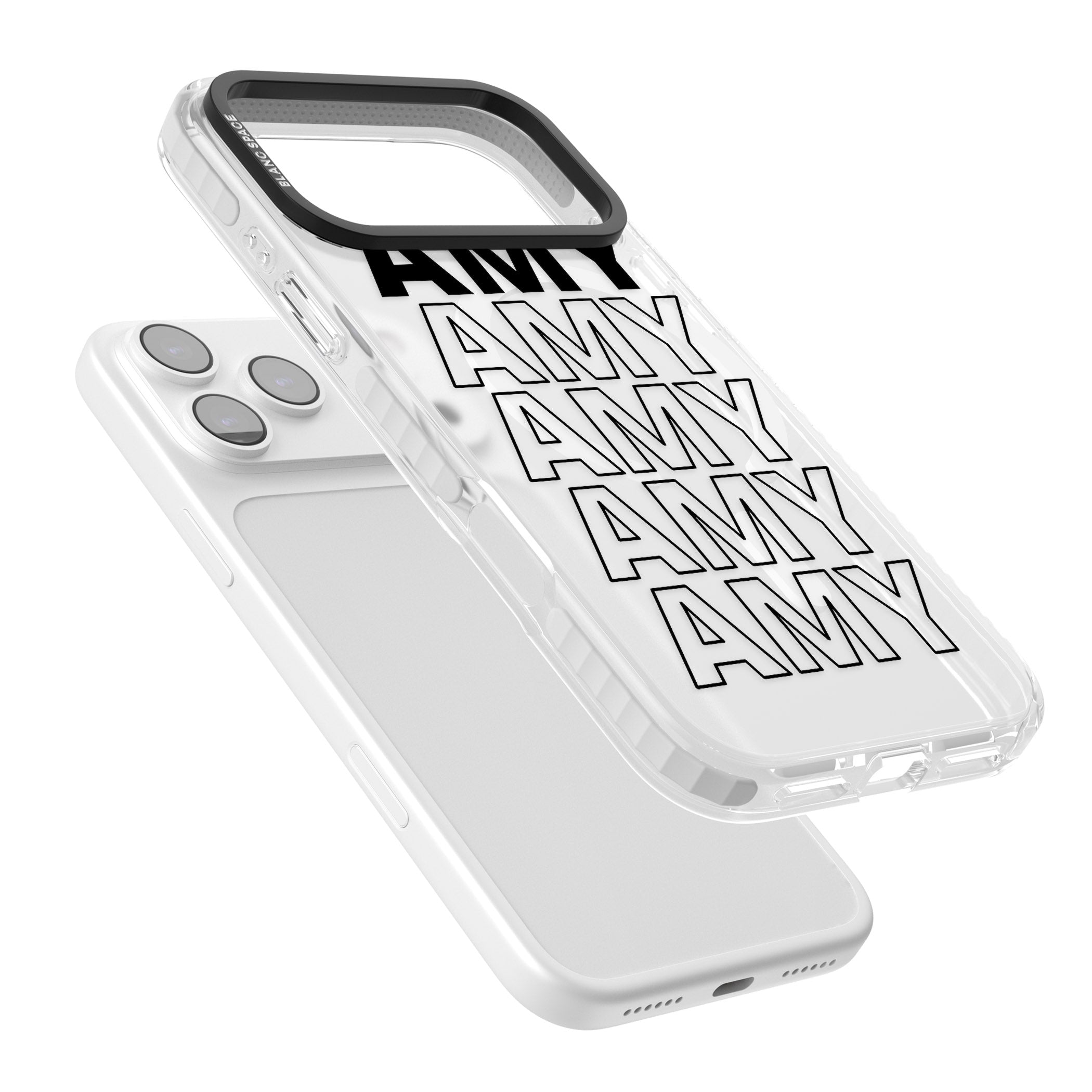 Personalised Bold Continous Name iPhone 17 Pro Impact Pro Clear Phone Case Colours