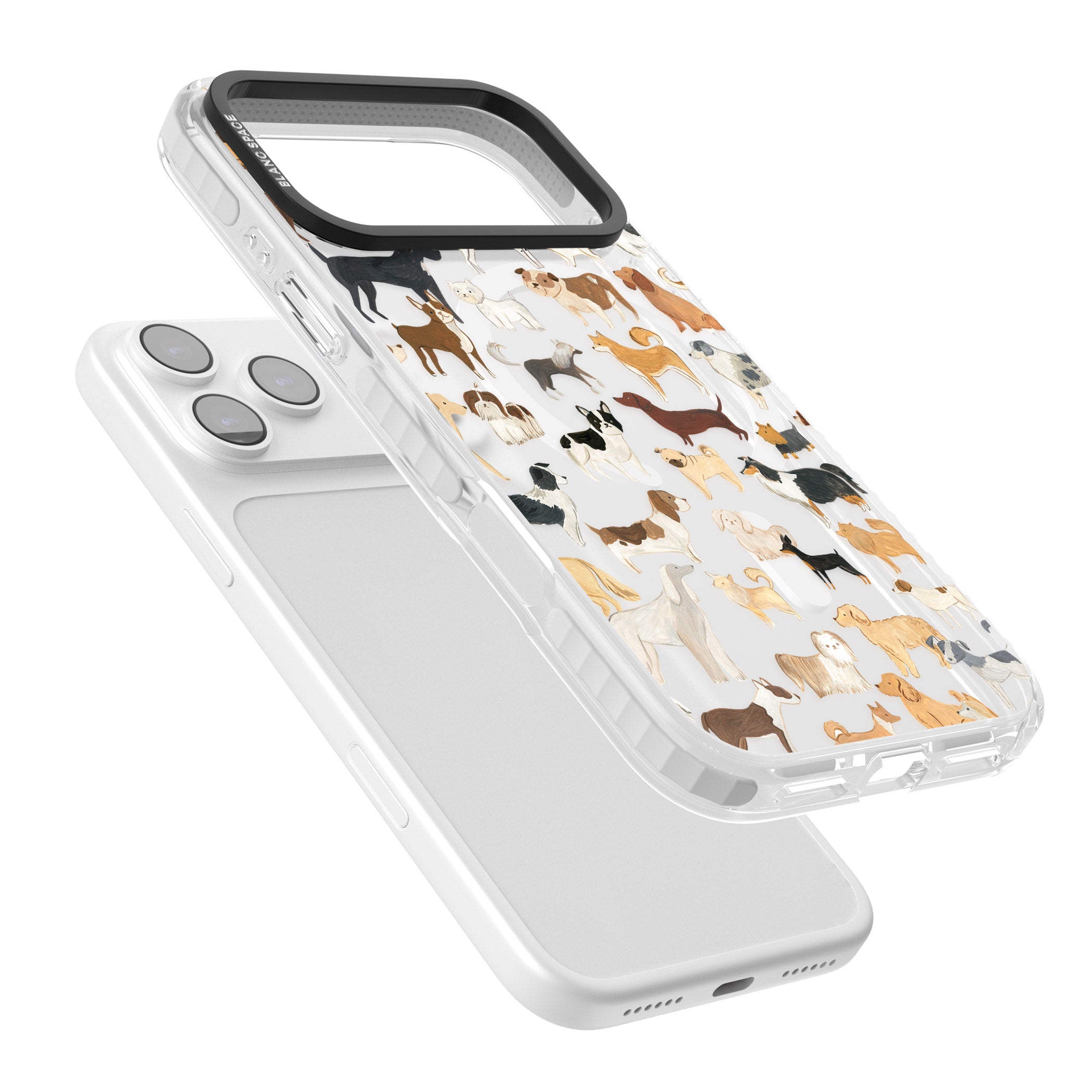 Hand Painted Dogs iPhone 17 Pro Impact Pro Clear Phone Case Colours