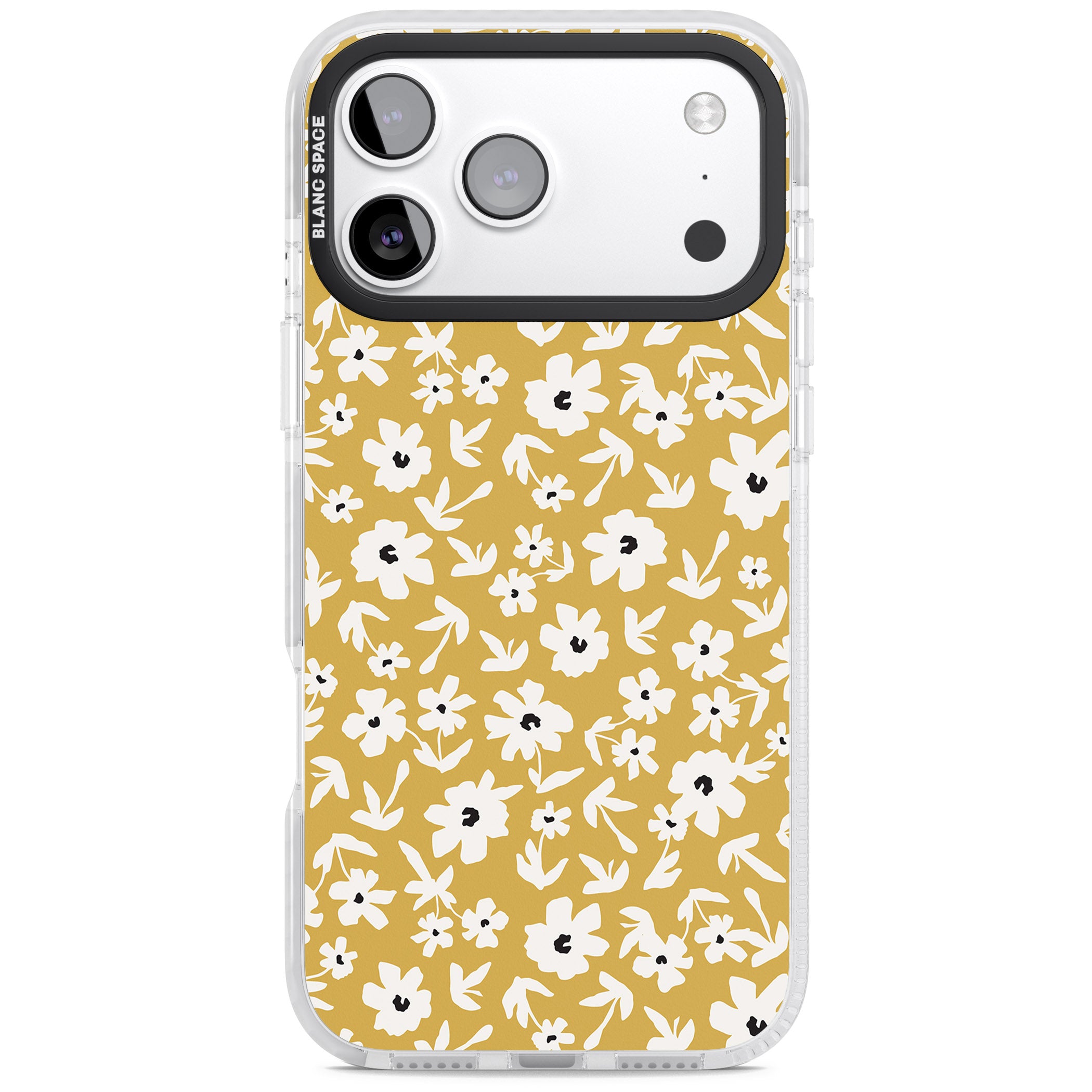 Mustard Floral iPhone 17 Pro Impact Pro Clear Phone Case