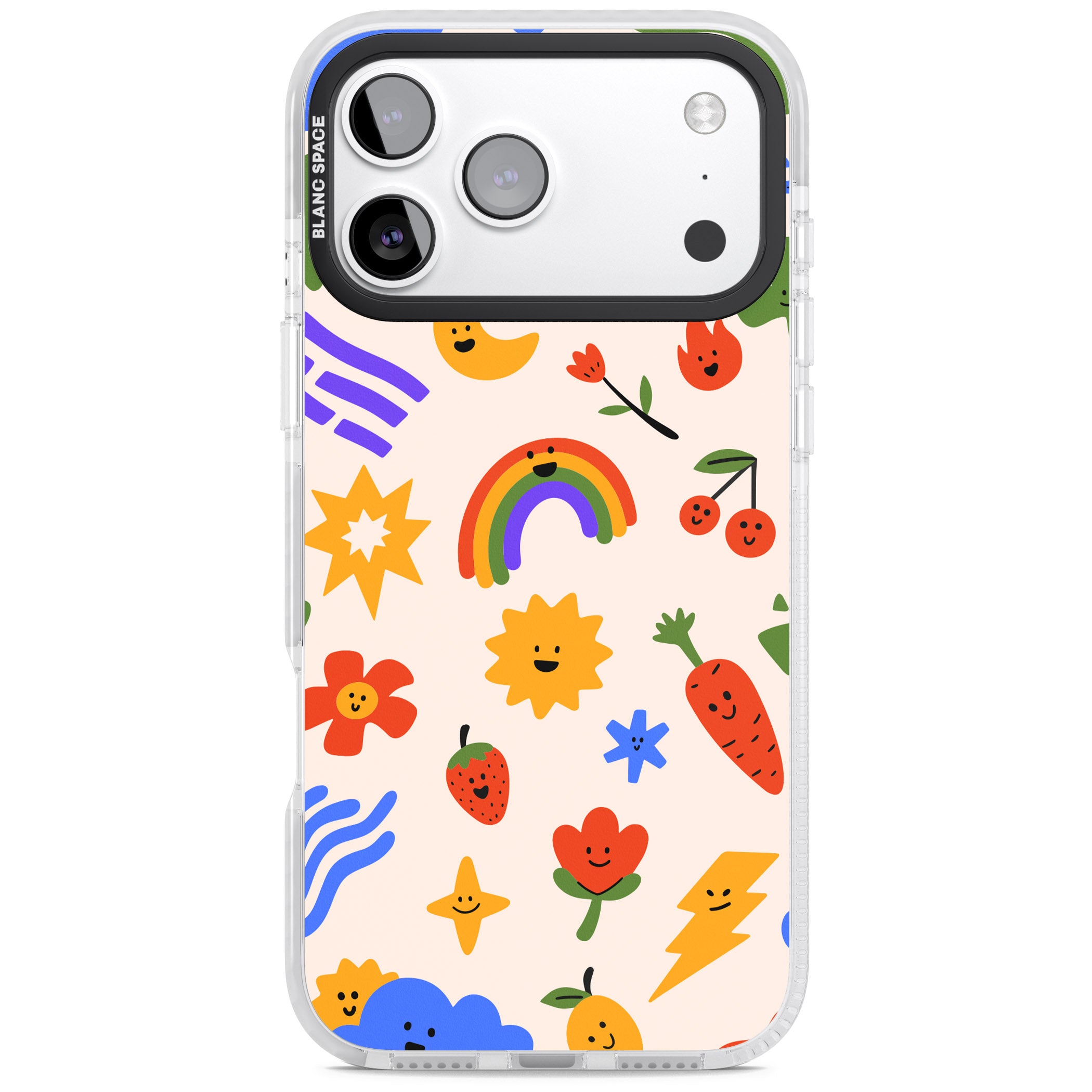 Playful Kawaii Icons iPhone 17 Pro Impact Pro Clear Phone Case