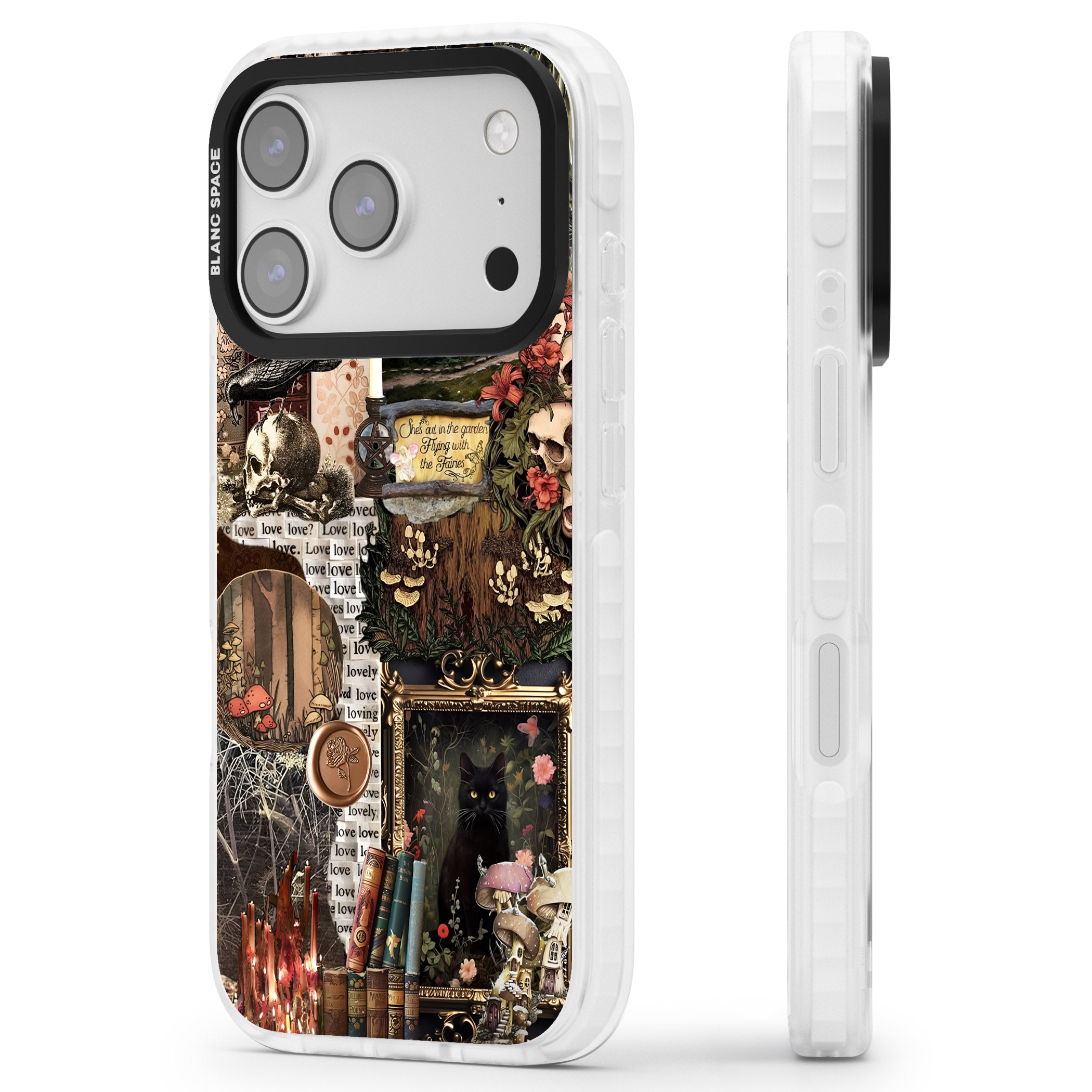 Academia Collage iPhone 17 Pro Impact Pro Clear Phone Case Side Profile