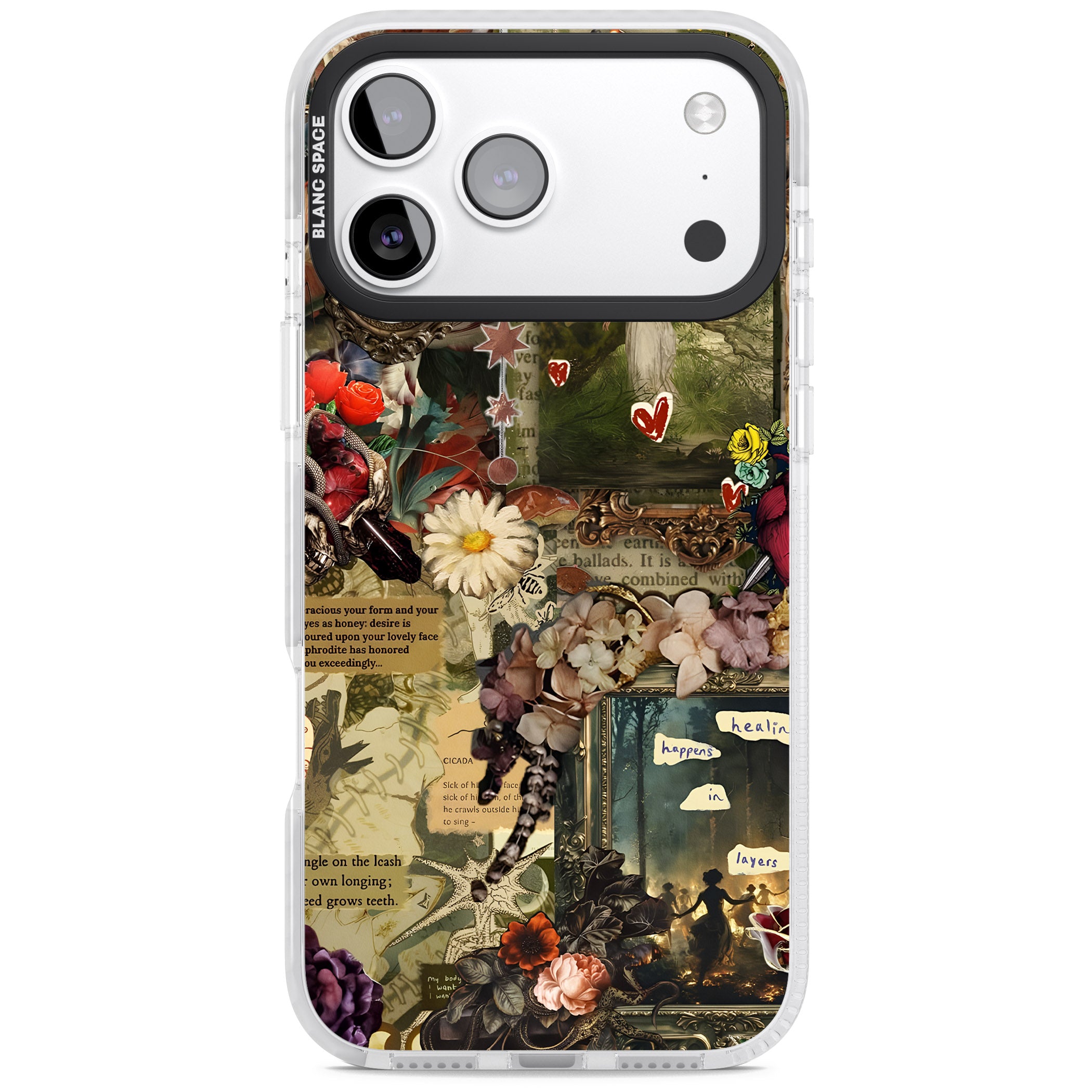 Textbook Romance Collage iPhone 17 Pro Impact Pro Clear Phone Case