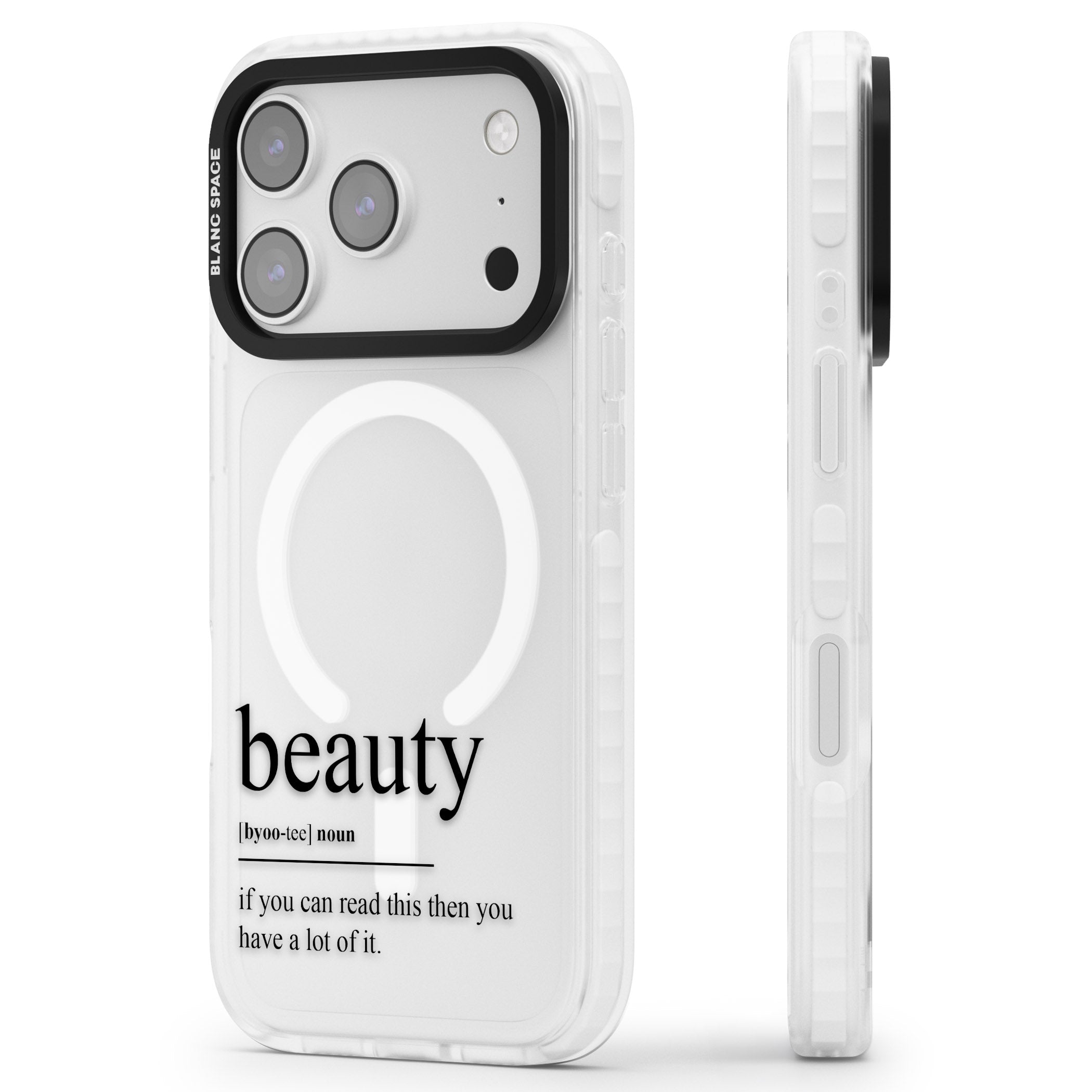 Beauty iPhone 17 Pro Impact Pro Clear Phone Case Side Profile