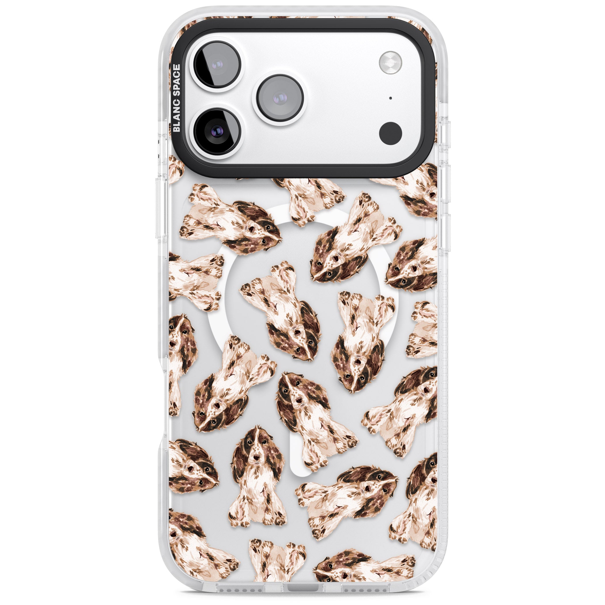 Cocker Spaniel (Brown) Watercolour Dog Pattern iPhone 17 Pro Impact Pro Clear Phone Case