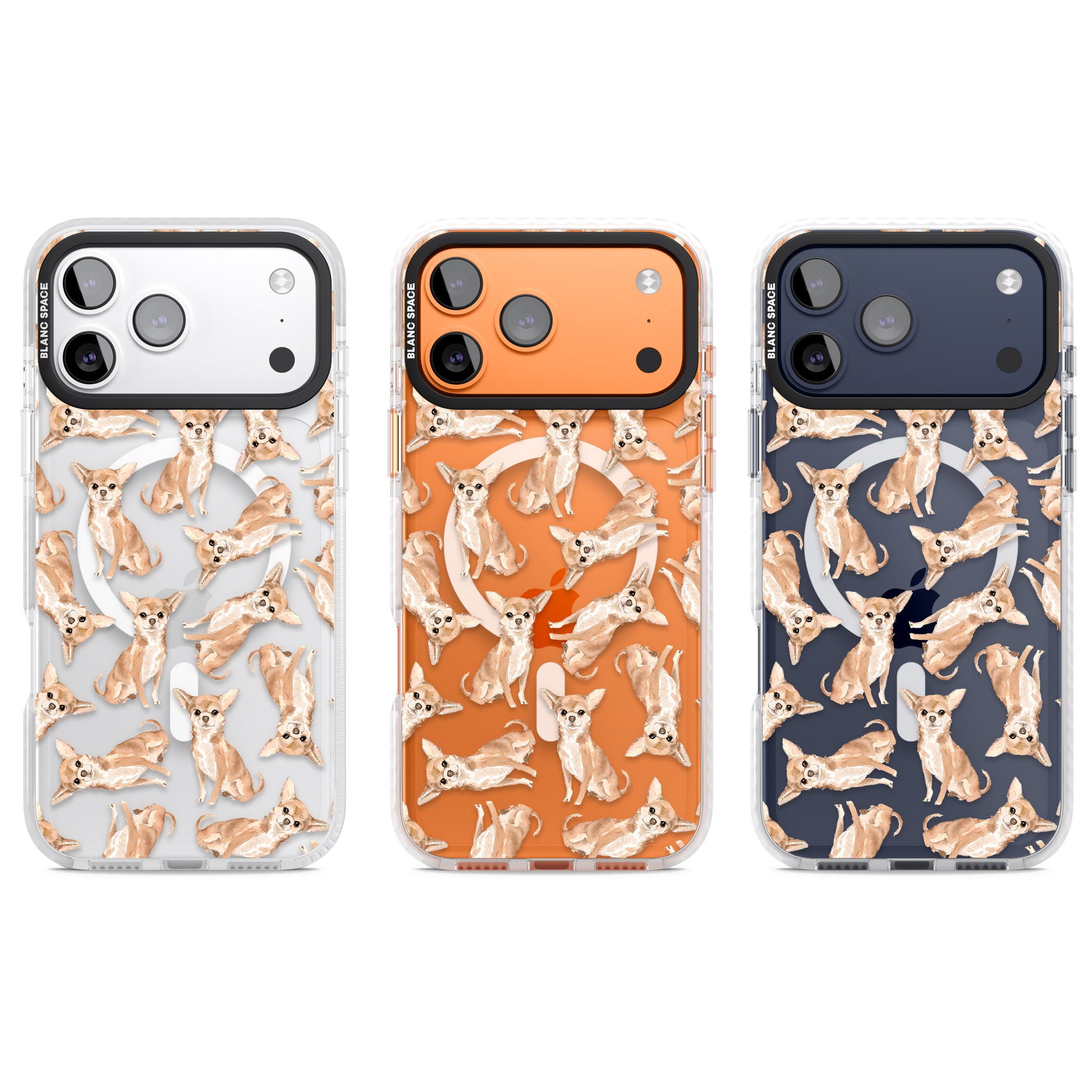 Chihuahua Watercolour Dog Pattern iPhone 17 Pro Impact Pro Clear Phone Case APT Impact Protection