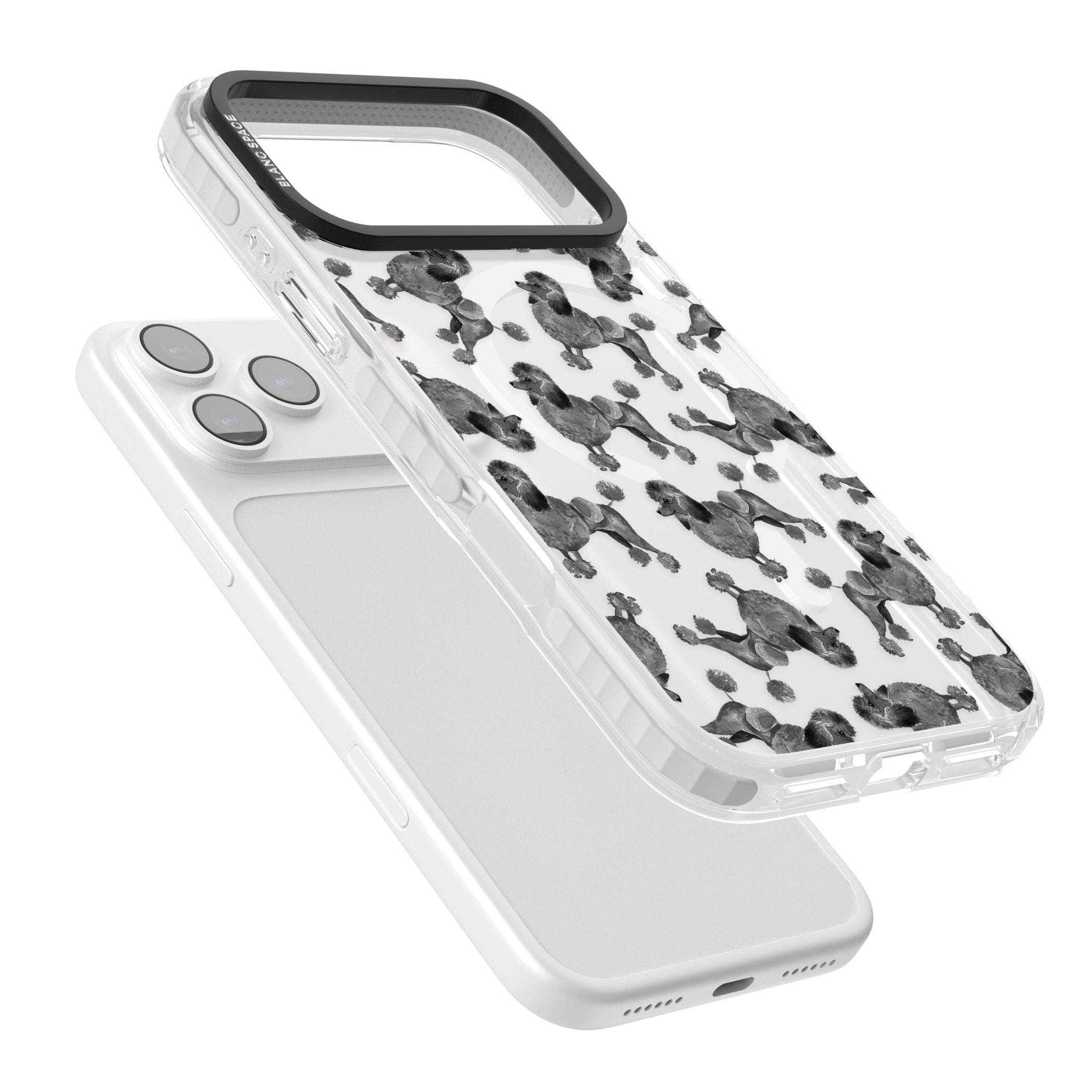 Poodle Pattern iPhone 17 Pro Impact Pro Clear Phone Case Colours
