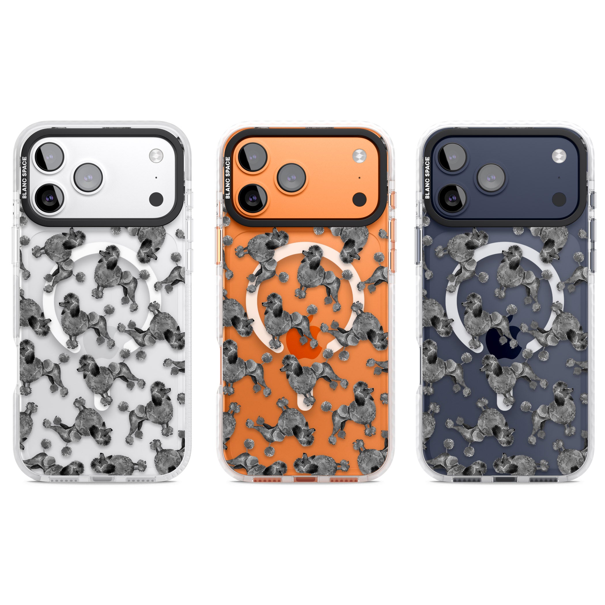 Poodle Pattern iPhone 17 Pro Impact Pro Clear Phone Case APT Impact Protection