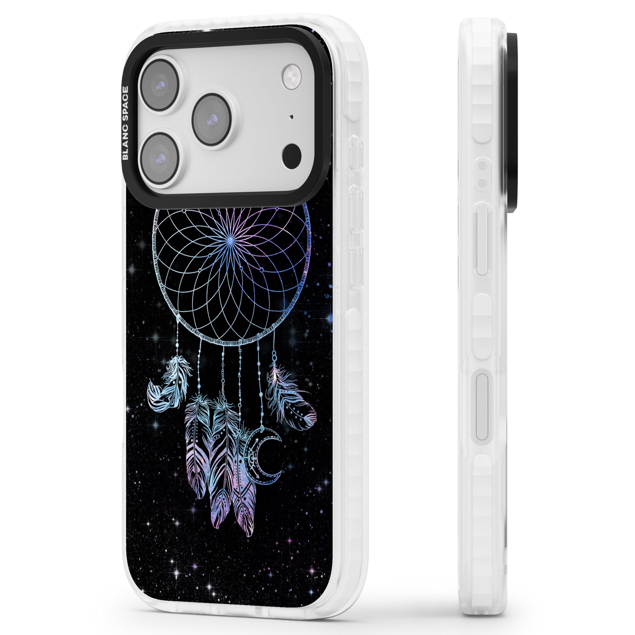 Dreamcatcher Galaxy iPhone 17 Pro Impact Pro Clear Phone Case Side Profile
