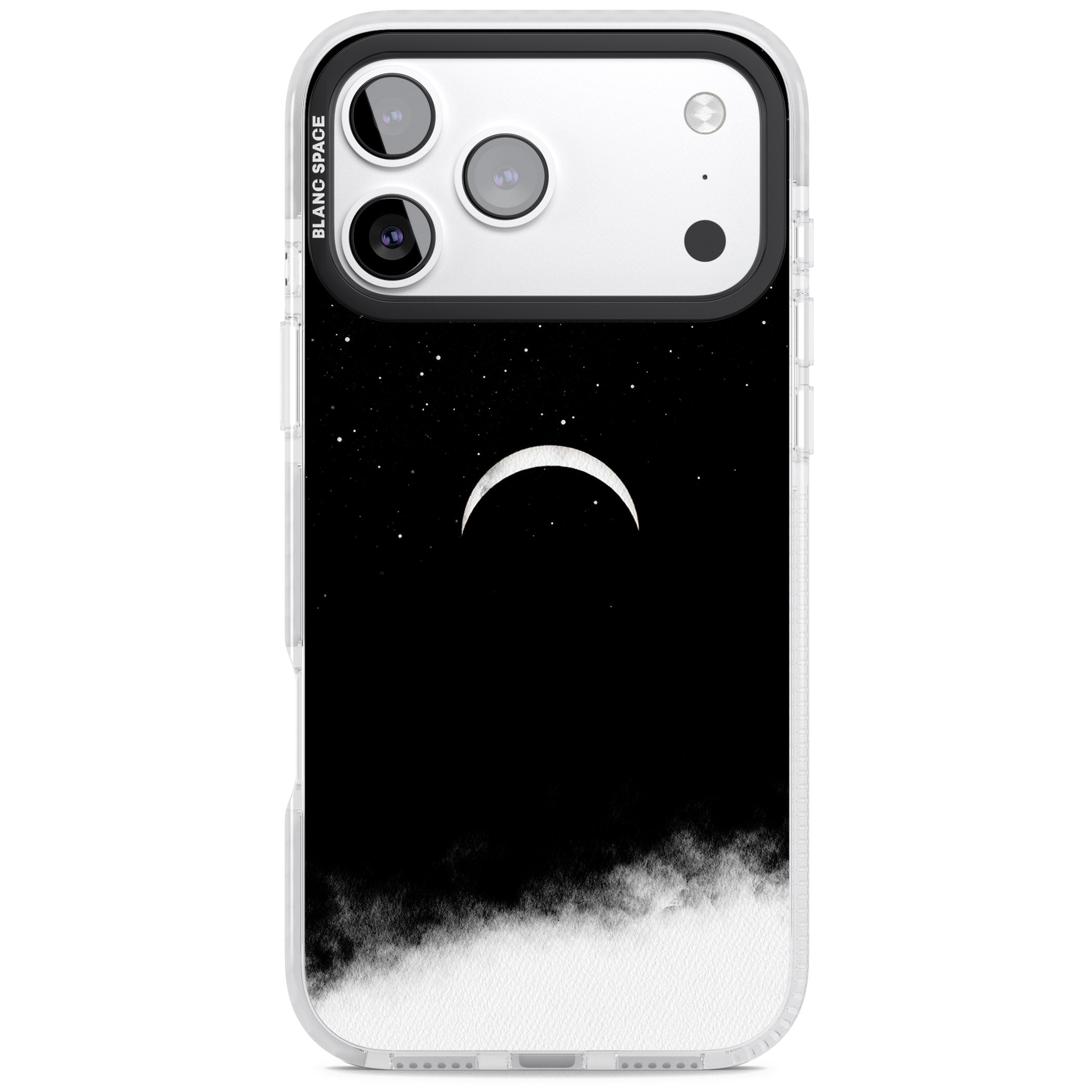 Crescent Moon Night Sky iPhone 17 Pro Impact Pro Clear Phone Case