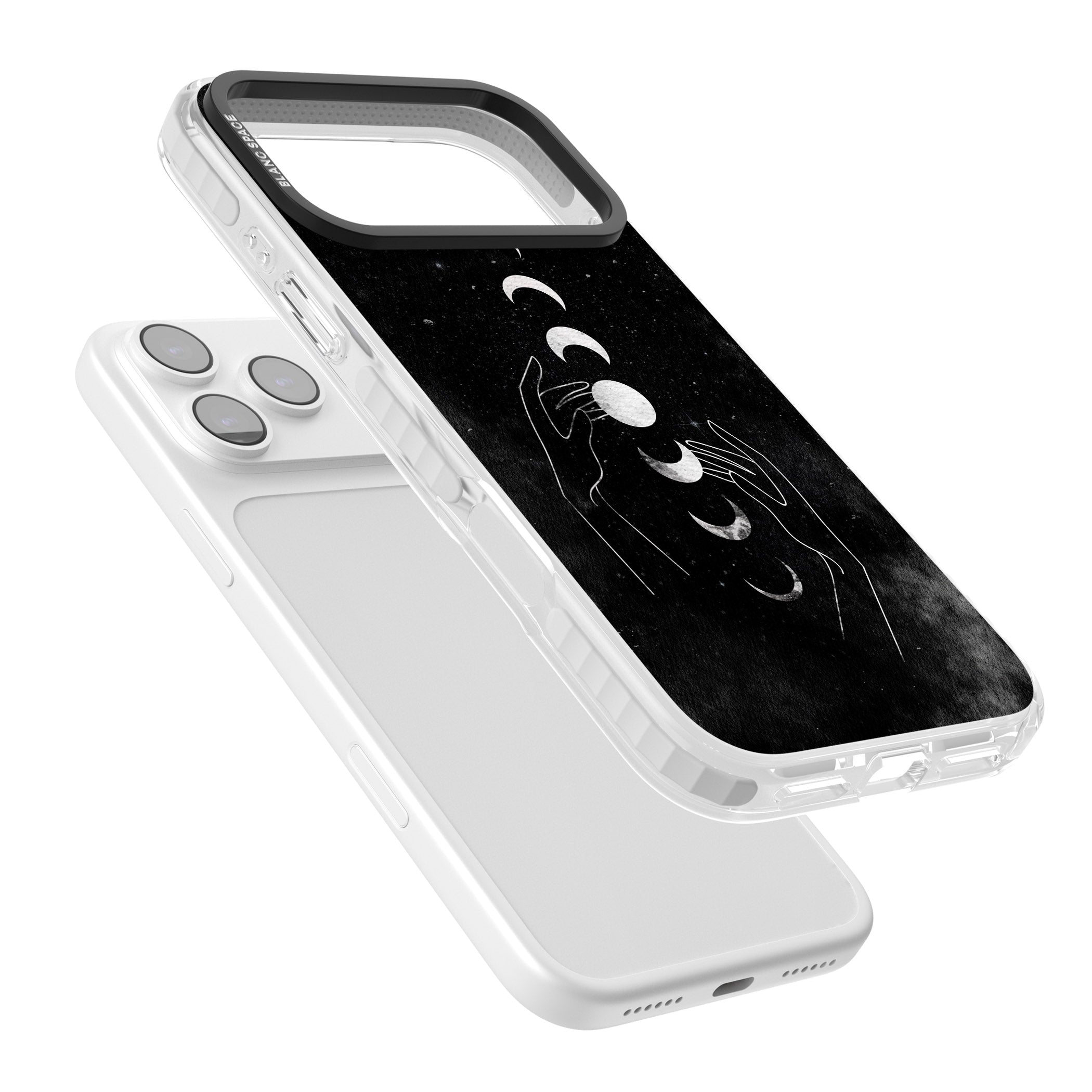 Moon Phases Hands iPhone 17 Pro Impact Pro Clear Phone Case Colours