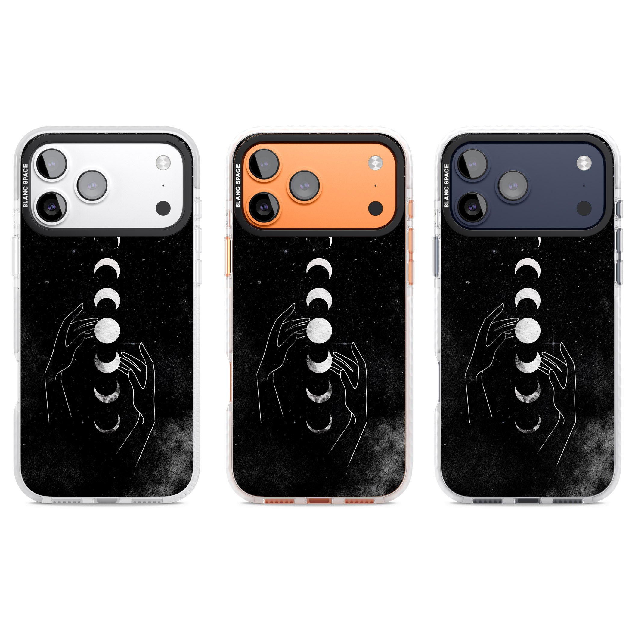 Moon Phases Hands iPhone 17 Pro Impact Pro Clear Phone Case APT Impact Protection