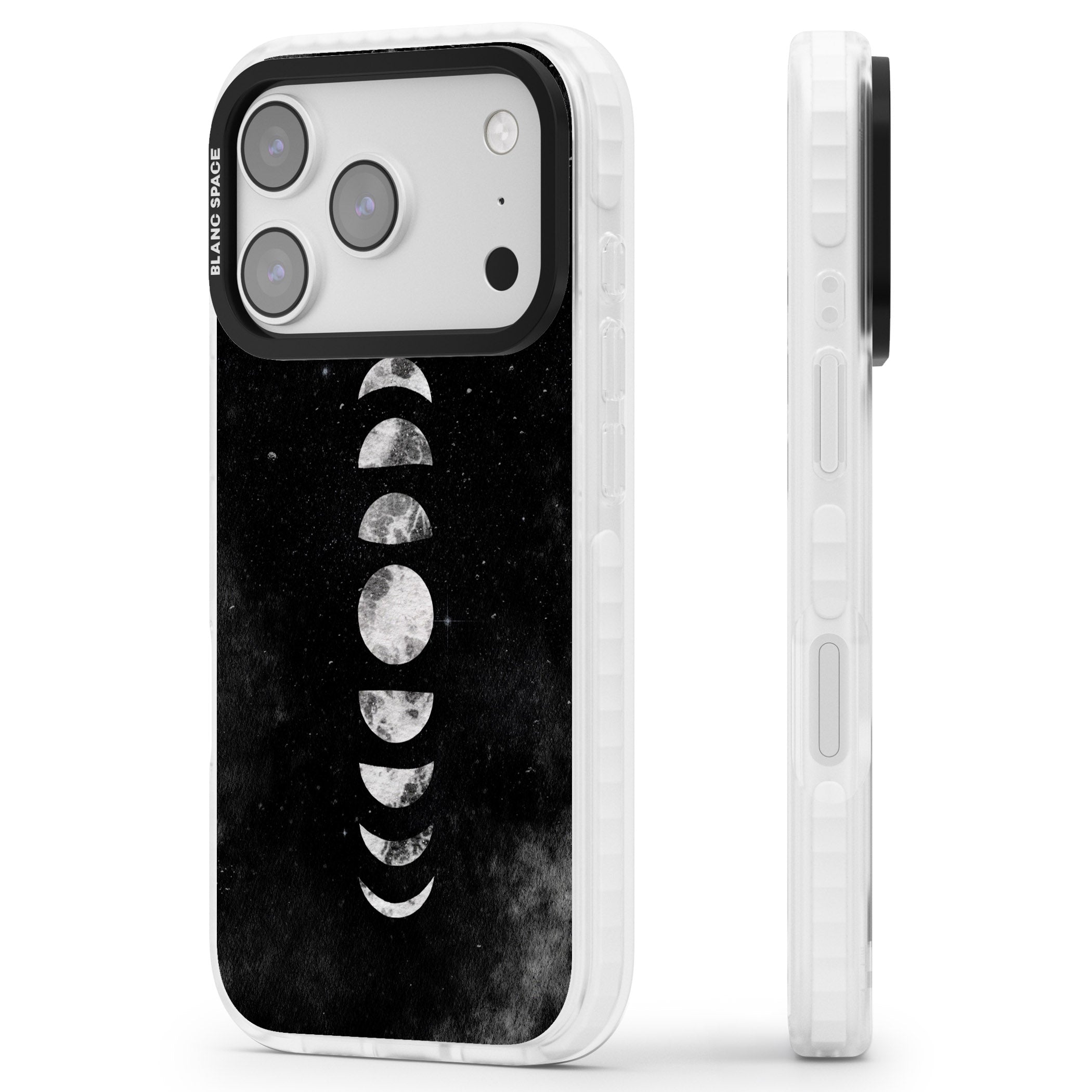 Lunar Phases iPhone 17 Pro Impact Pro Clear Phone Case Side Profile