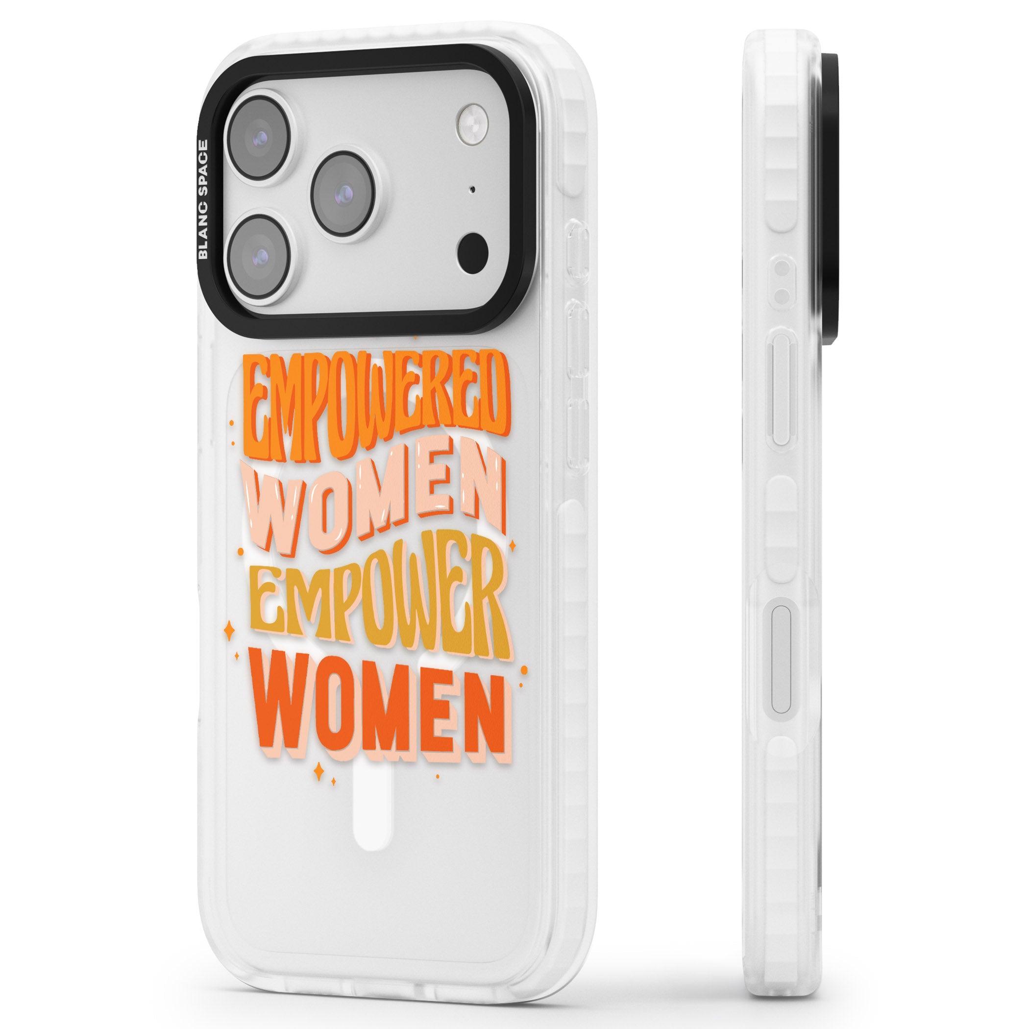 Empowered Women iPhone 17 Pro Impact Pro Clear Phone Case Side Profile