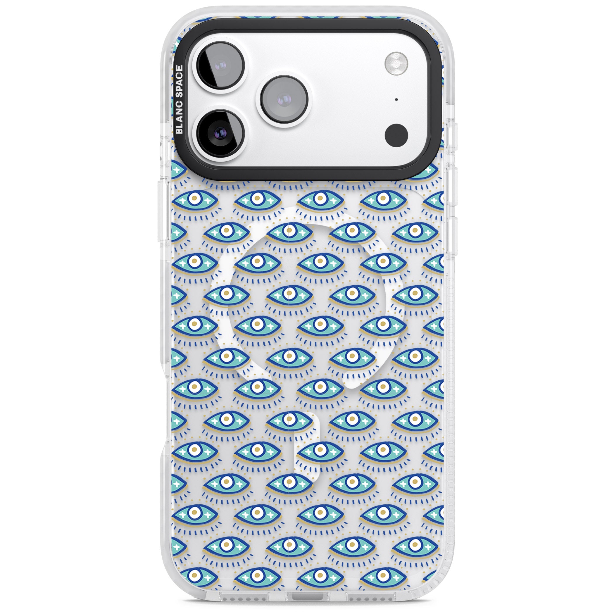Psychedelic Eyes Pattern Color iPhone 17 Pro Impact Pro Clear Phone Case