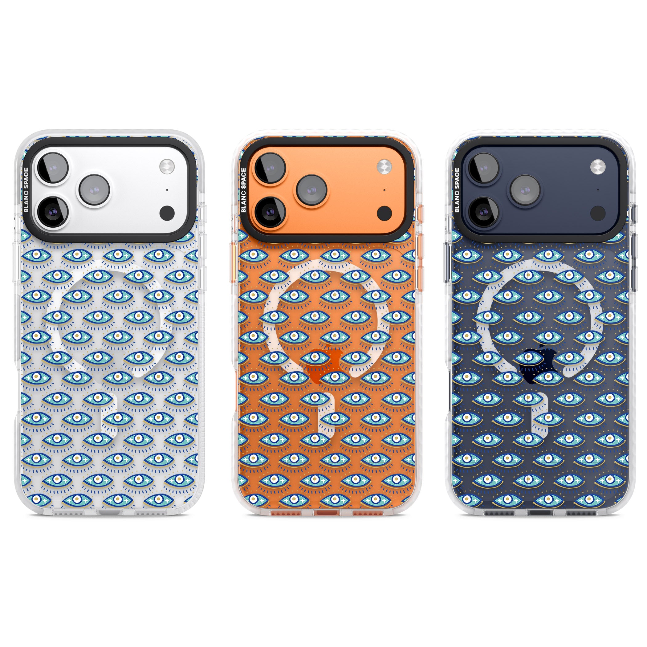 Psychedelic Eyes Pattern Color iPhone 17 Pro Impact Pro Clear Phone Case APT Impact Protection