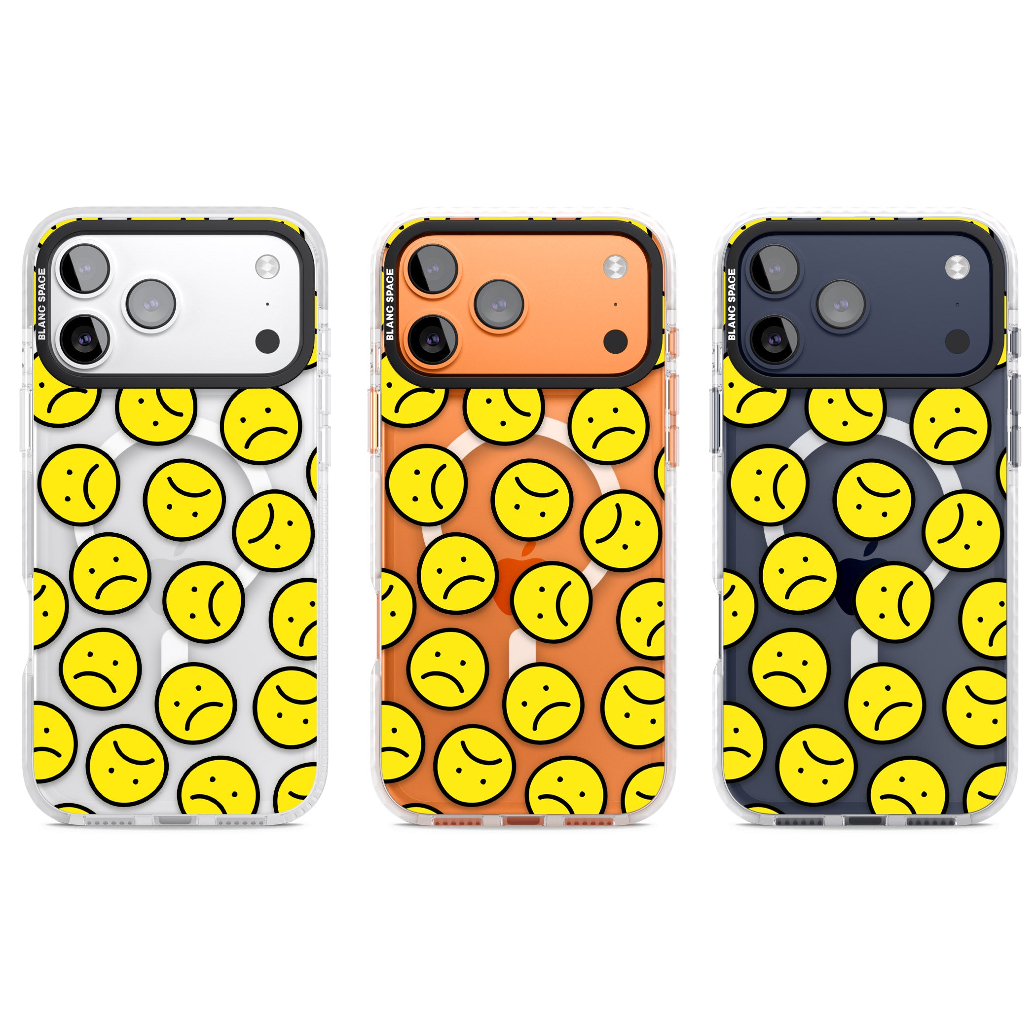Sad Face Clear Pattern iPhone 17 Pro Impact Pro Clear Phone Case APT Impact Protection