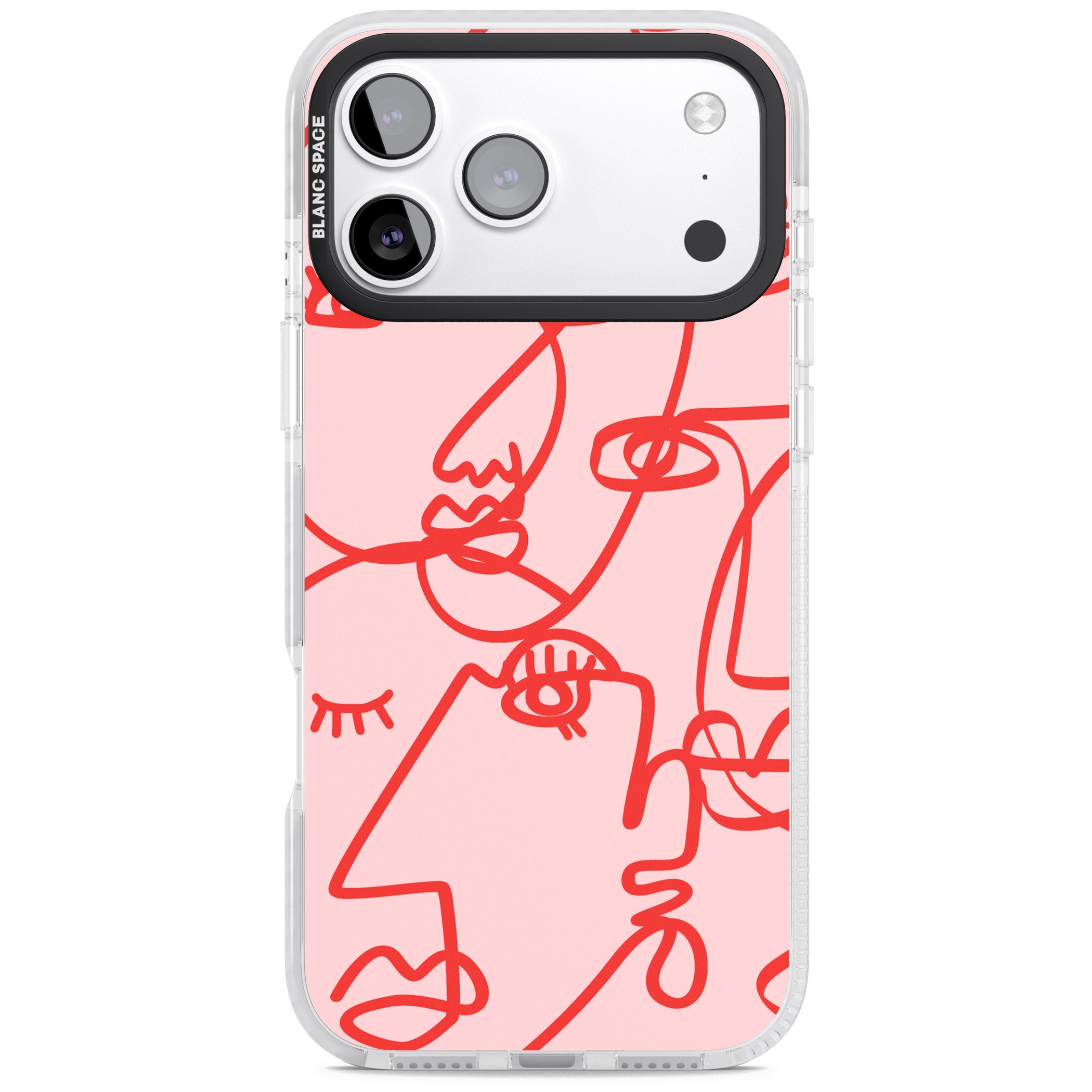 Red Line Art iPhone 17 Pro Impact Pro Clear Phone Case