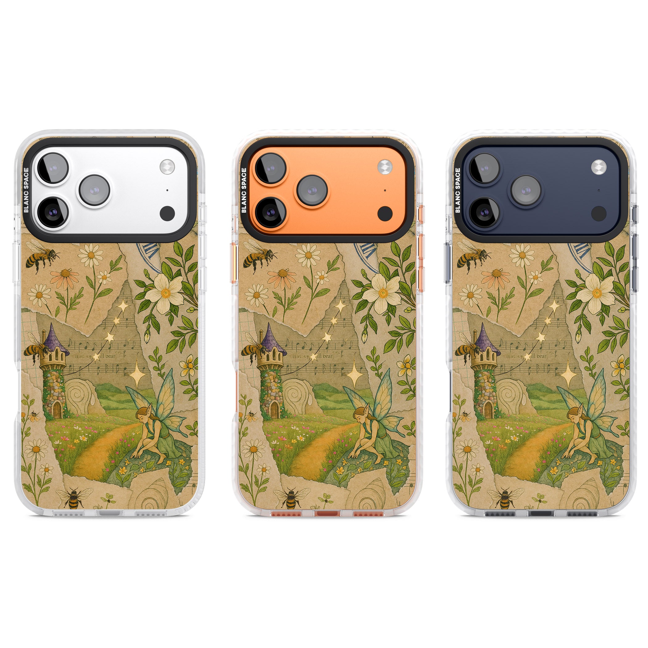 Floral Fairy Collage iPhone 17 Pro Impact Pro Clear Phone Case APT Impact Protection