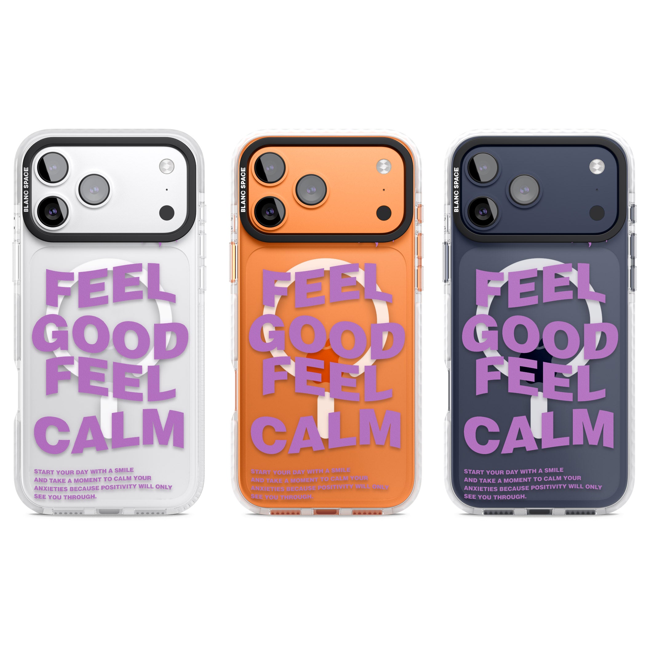 Feel Good Feel Calm (Purple) iPhone 17 Pro Impact Pro Clear Phone Case APT Impact Protection