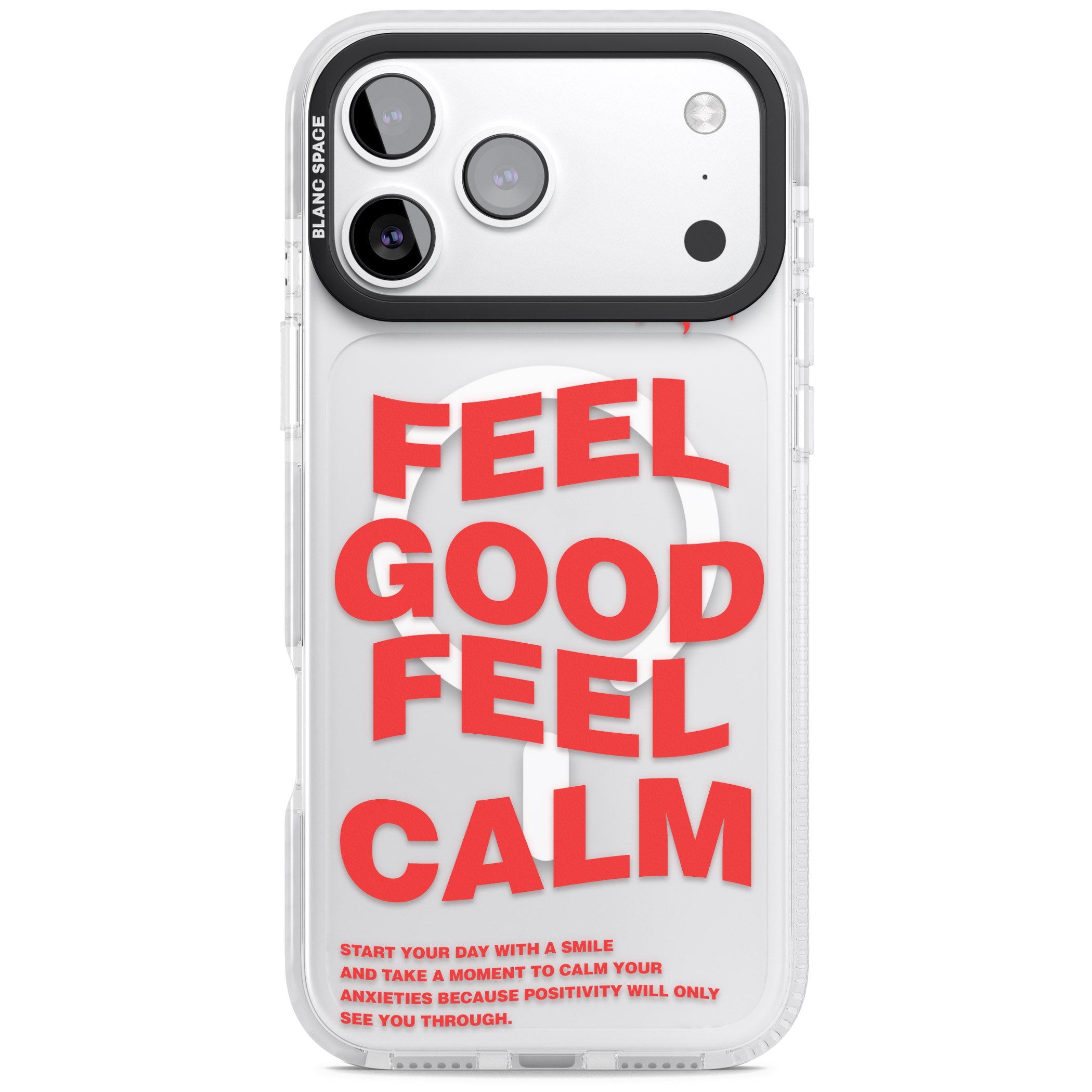 Feel Good Feel Calm (Red) iPhone 17 Pro Impact Pro Clear Phone Case