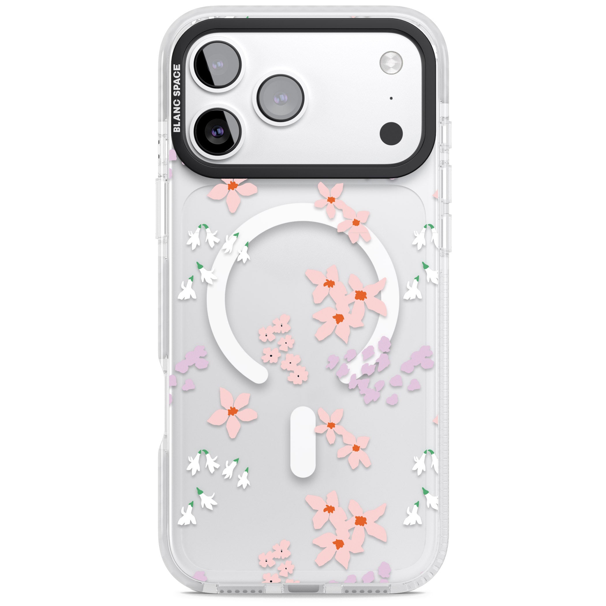 Pink & Purple Flower Mix iPhone 17 Pro Impact Pro Clear Phone Case