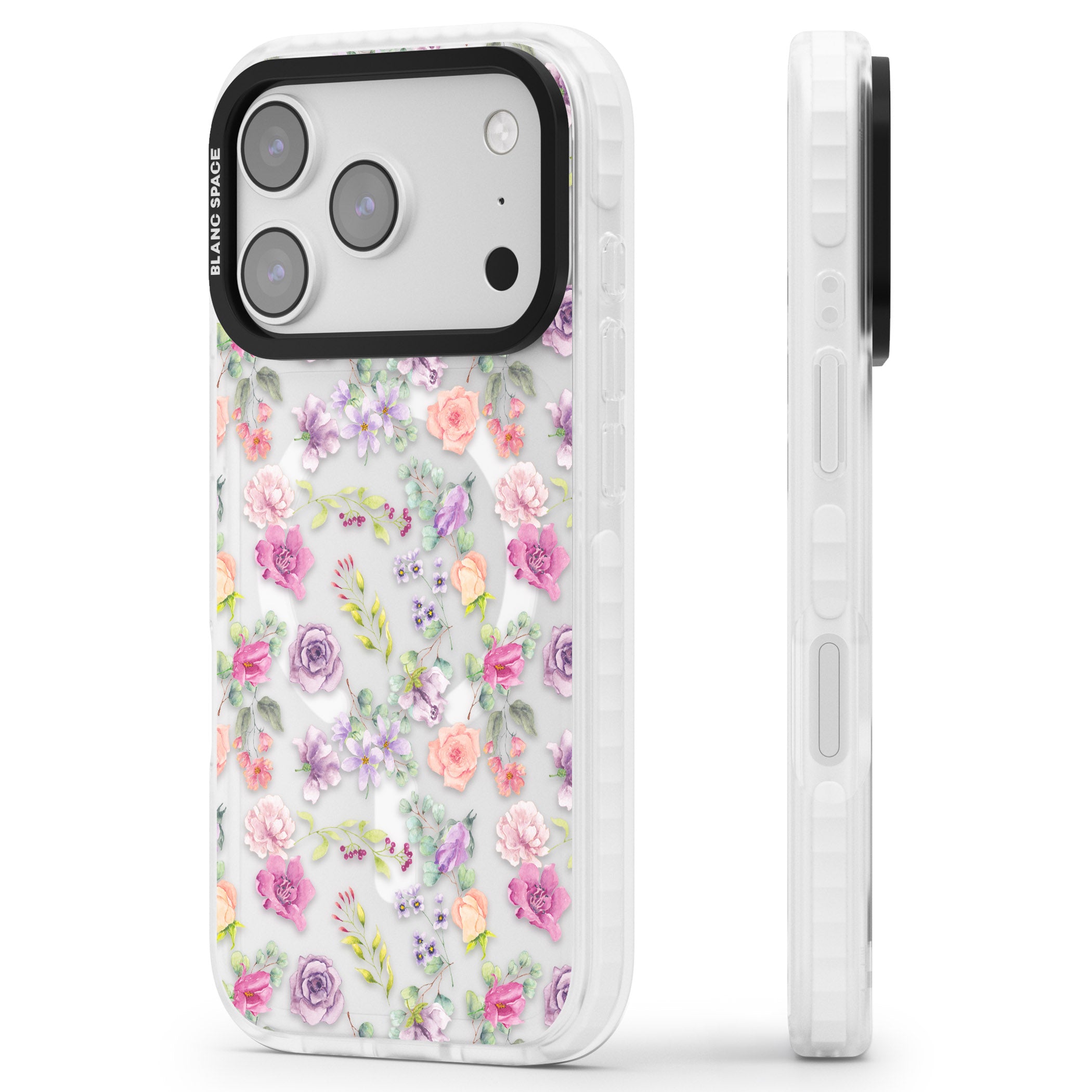 Sunday Flowers iPhone 17 Pro Impact Pro Clear Phone Case Side Profile