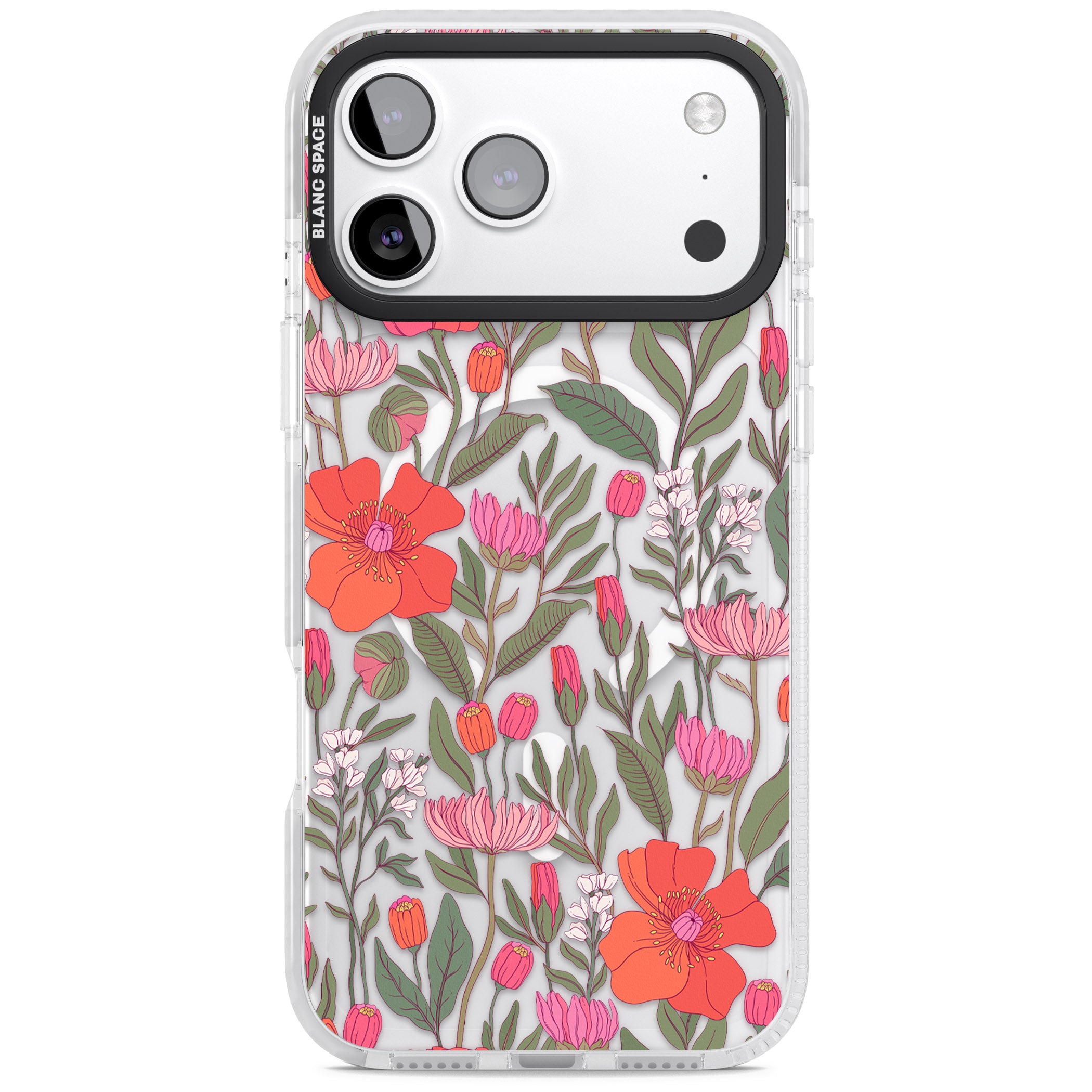 Peachy Floral iPhone 17 Pro Impact Pro Clear Phone Case