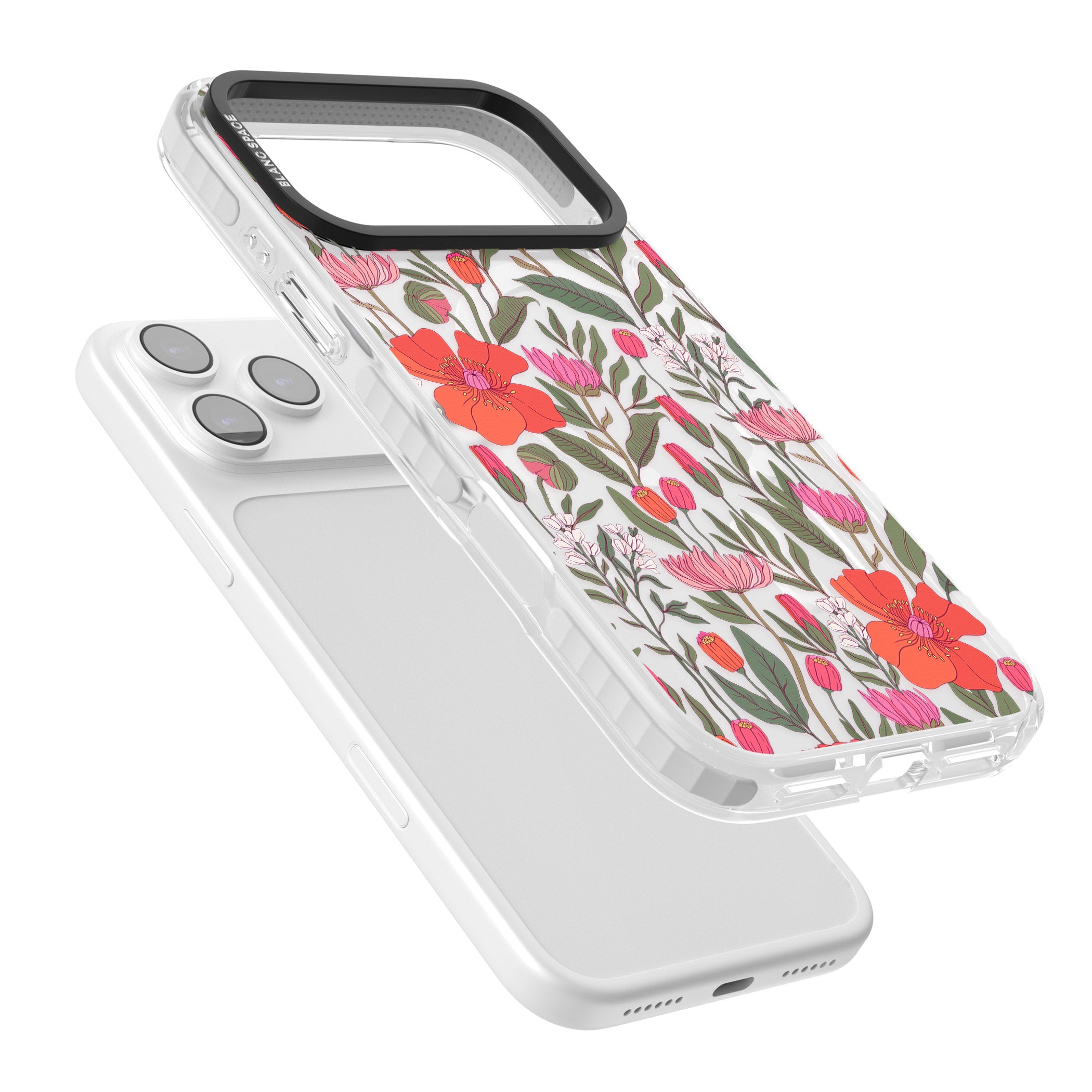 Peachy Floral iPhone 17 Pro Impact Pro Clear Phone Case Colours
