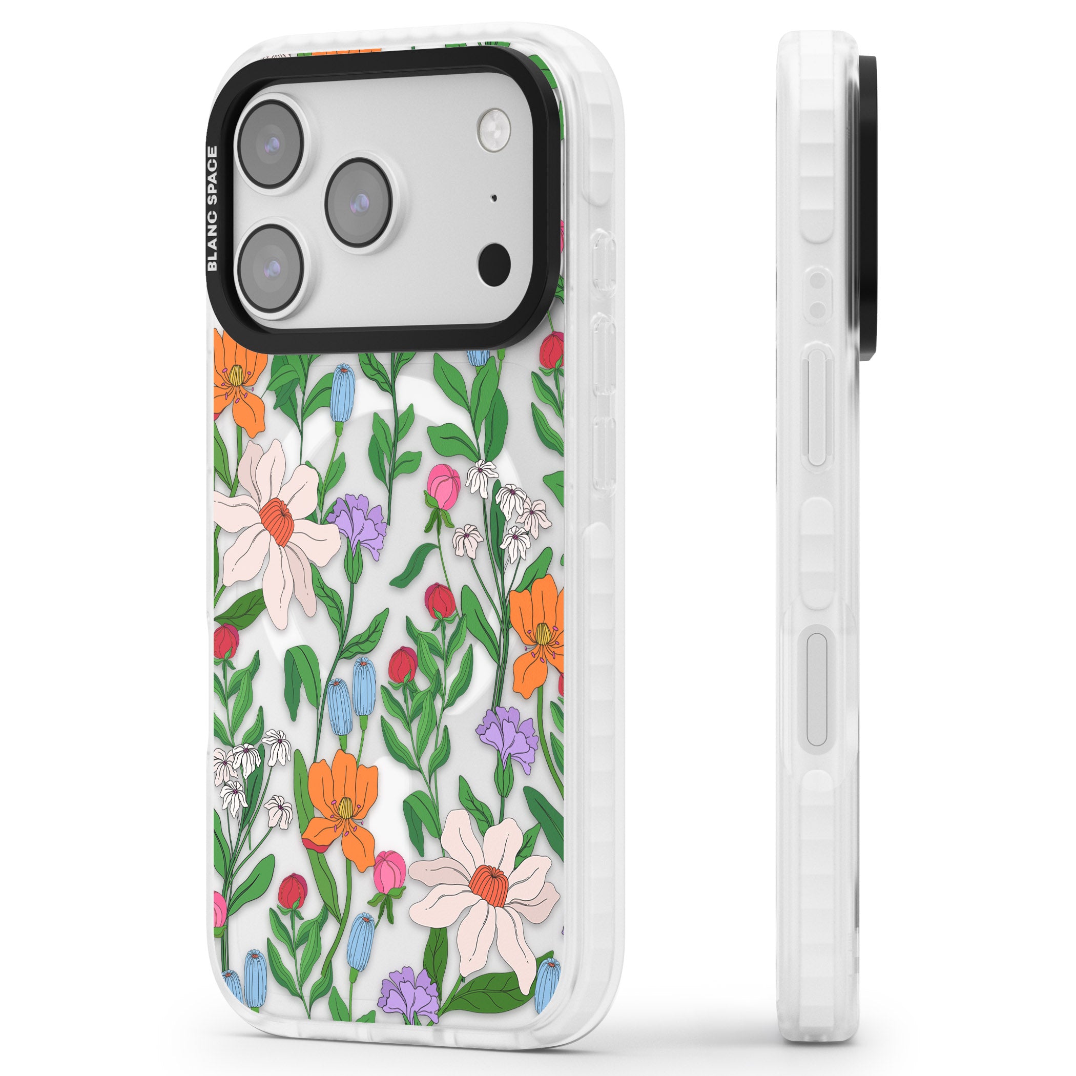 Full Bloom iPhone 17 Pro Impact Pro Clear Phone Case Side Profile