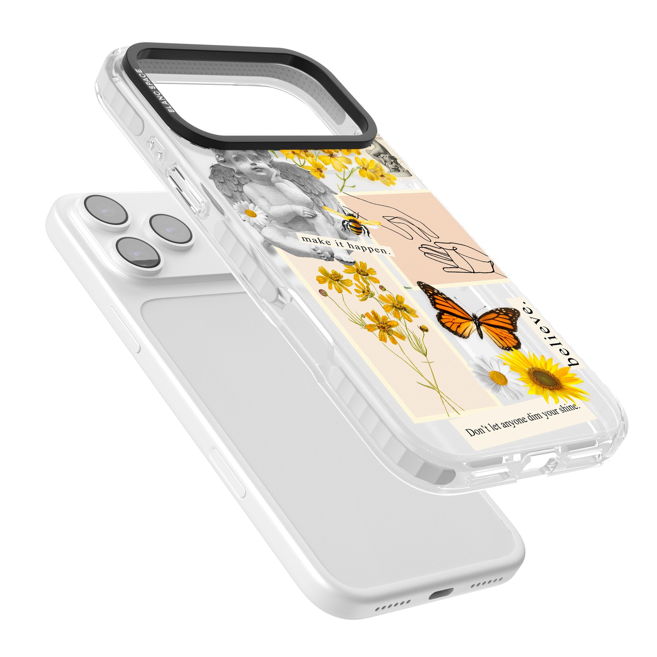 Vintage Wildflower Collage iPhone 17 Pro Impact Pro Clear Phone Case Colours