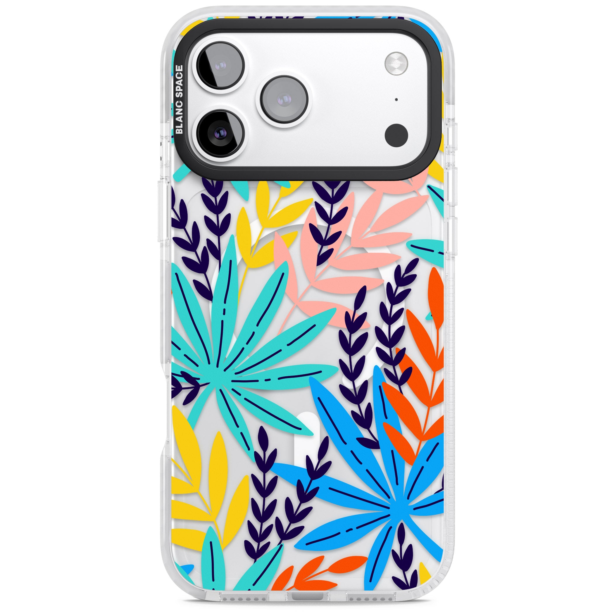 Tropical Palm Leaves iPhone 17 Pro Impact Pro Clear Phone Case